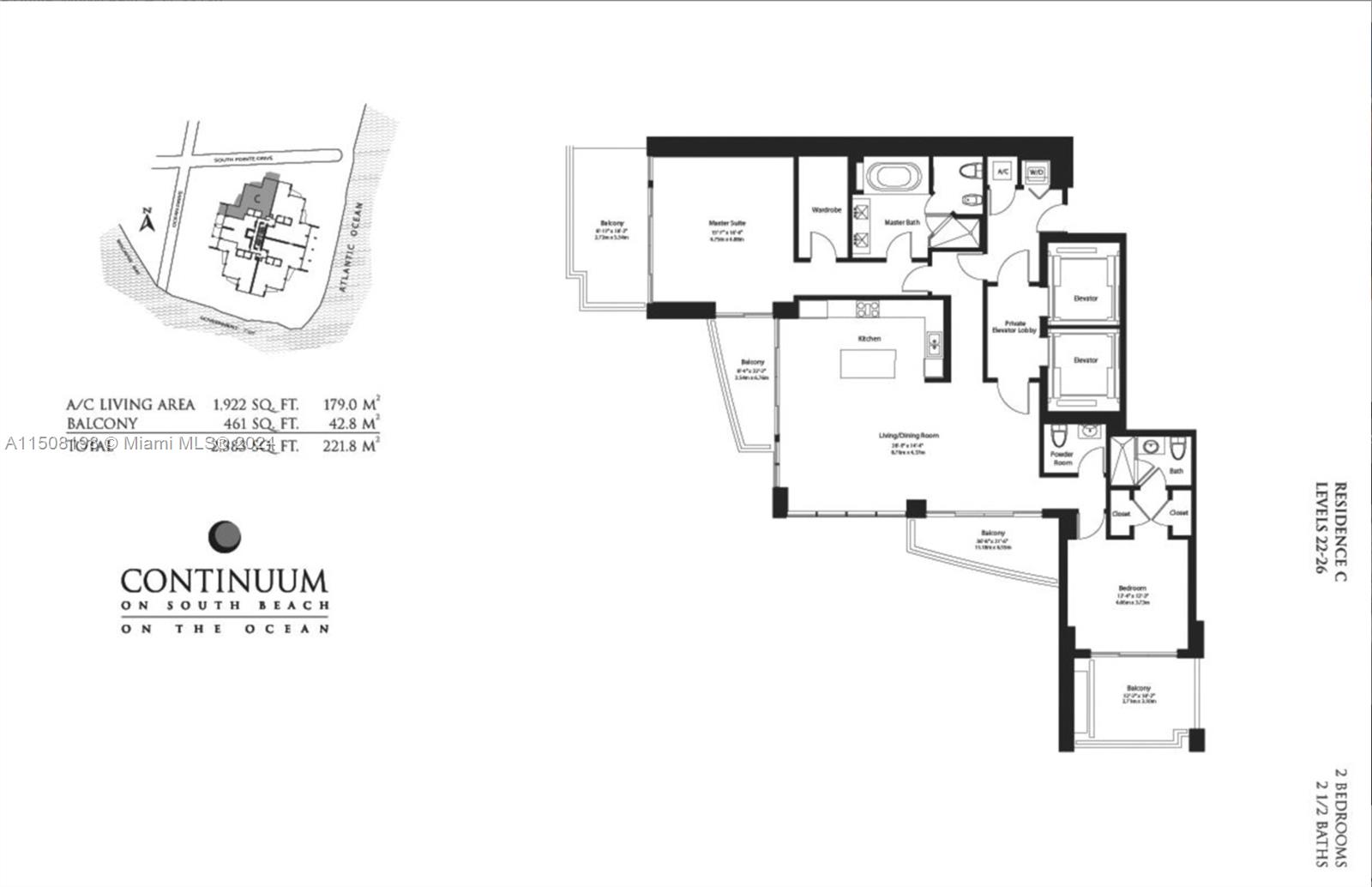 50 S Pointe Dr 2605, Miami Beach, Florida 33139, 2 Bedrooms Bedrooms, ,2 BathroomsBathrooms,Residentiallease,For Rent,50 S Pointe Dr 2605,A11508198