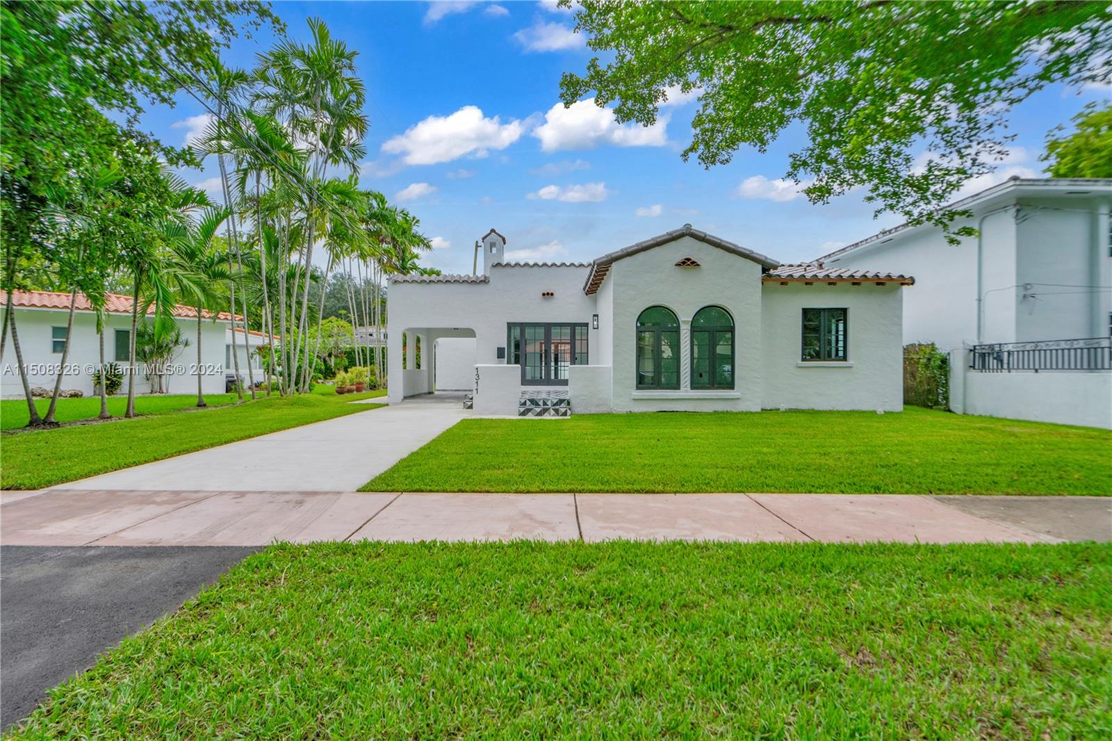 Elegant Spanish style home in the heart of Coral Gables,welcome to the"City Beautiful"with lush green avenues,historic landmarks,art galleries & fine dining.This stunning residence has gone through a comprehensive renovation process.All is brand new,including reinforced walls,new roof,electrical,plumbing,AC,impact windows & doors.The Spanish style design maintains its original architecture outside,inside it boasts a modern design,Covered with 24x48 porcelain tile,Italian kitchen,luxury appliances,wi fi connection,high quality internal doors,switches and power outlets,paired with the home's lighting fixtures,electronic lock,smart thermostat, that can connect with the virtual assistant.Featuring 2279 sq ft of luxury living,3 bedrooms,3 bathroom home with a Den that can be 4th bedroom