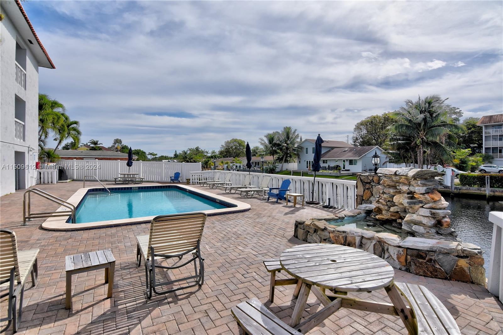 Wonderful community pool area surrounded with water views.