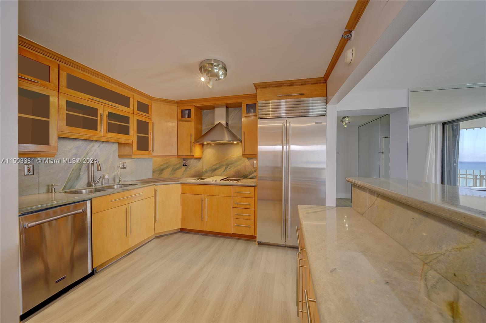 custom kitchen with water views