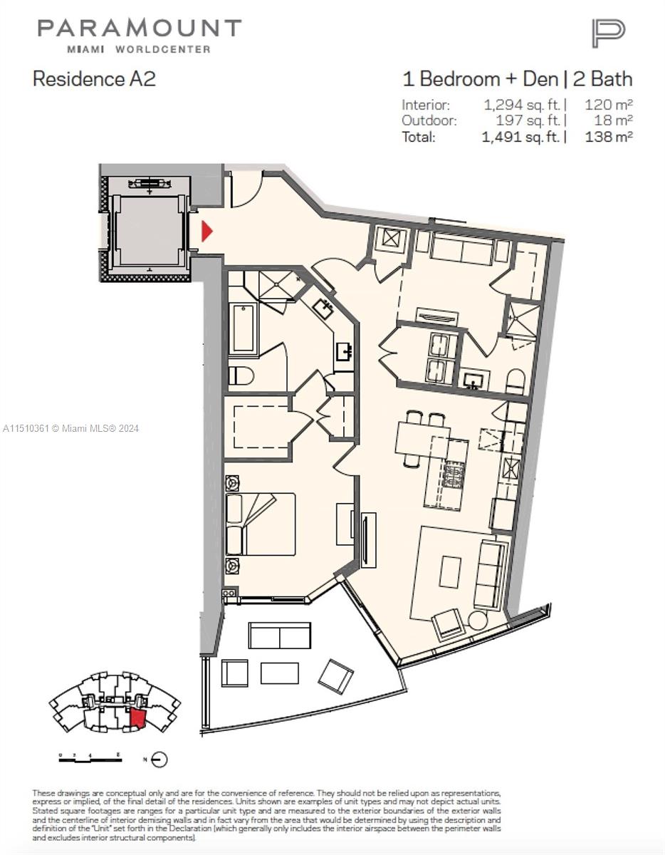 851 NE 1ST Ave 1810, Miami, Florida 33132, 1 Bedroom Bedrooms, ,2 BathroomsBathrooms,Residential,For Sale,851 NE 1ST Ave 1810,A11510361