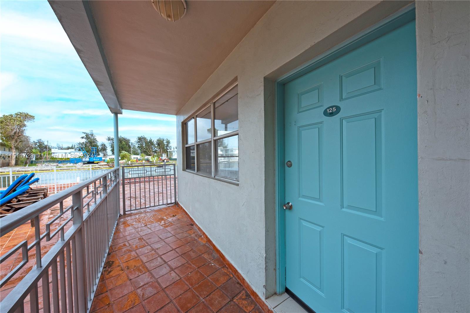 Pool and view of exterior unit