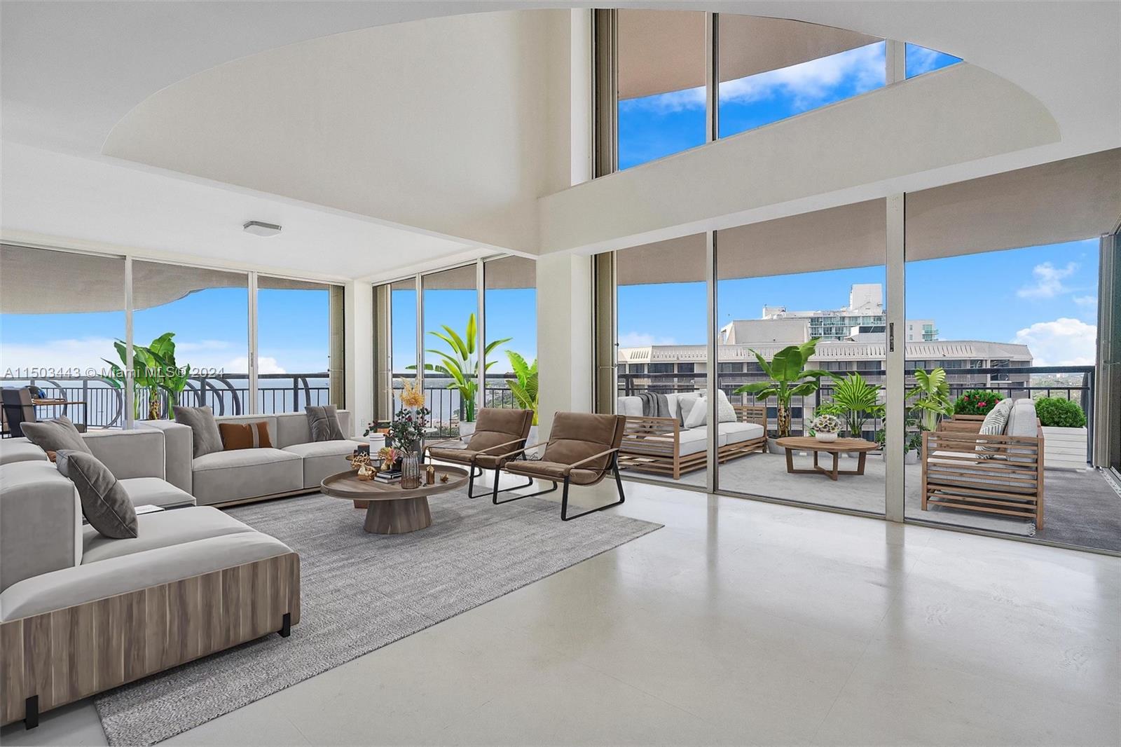 2 Level PH w/ gorgeous water views from every rm, + 3rd level private rooftop deck 2br/2.5 bath+ den w/ walk-in closet (easily converts to a 3 bedrooms and 3 full baths) 2,776 AC/SF+ over 2,000 SF of outdoor space + 4 parking. Building near done with major updates. Assessments paid in full. Tennis, gym, valet, concierge, pool.