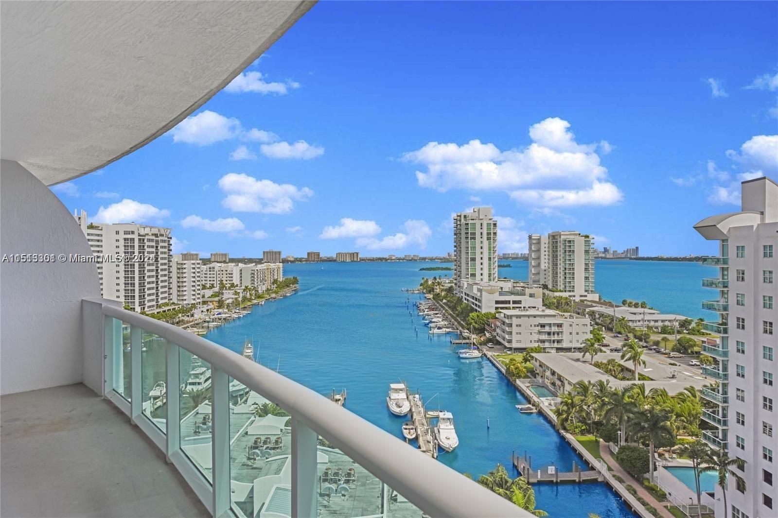 NO CURRENT OR SCHEDULED ASSESSMENTS.  GREAT INVESTMENT. Spectacular open views of Biscayne Bay in the Harbor Island gem of North Bay Village . This spacious @ bedroom 2 bath split floor plan offers impact glass doors and windows to enjoy the stunning bay views from all rooms, kitchen with granite countertops, and SS appliances, master bath with whirlpool tub with separate standing shower and double vanity. 360 Condominium is a gated, luxury condominium offers a variety of amenities including a private marina, two pools, a fitness center, 24-hour security, free valet parking for residents, guests and more! Rented $3200 Through June 30, 2024 with absolutely great tenants. SEE BROKER REMARKS.