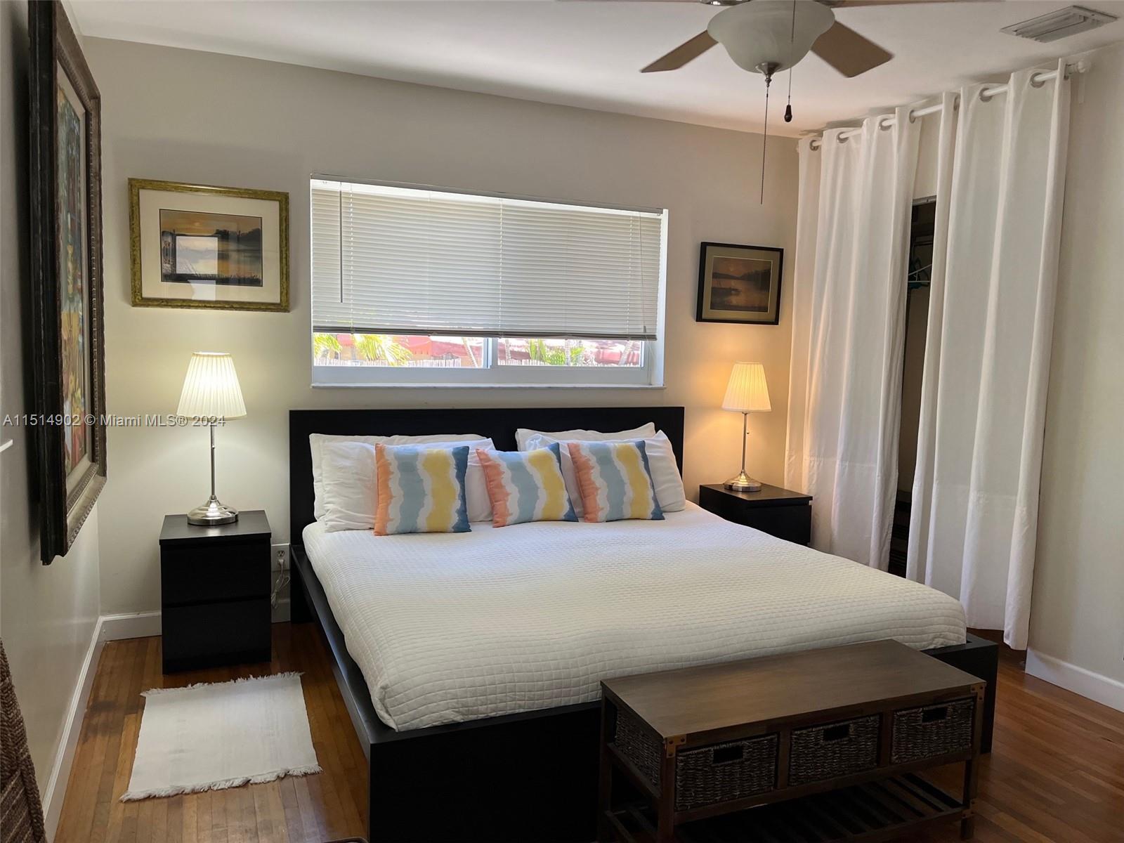 This corner guest bedroom has 2 double size beds now.