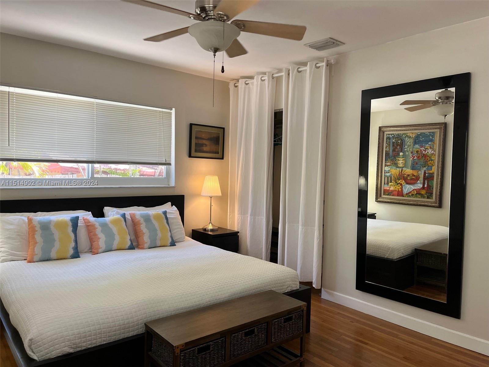 This corner guest bedroom has 2 double size beds now.