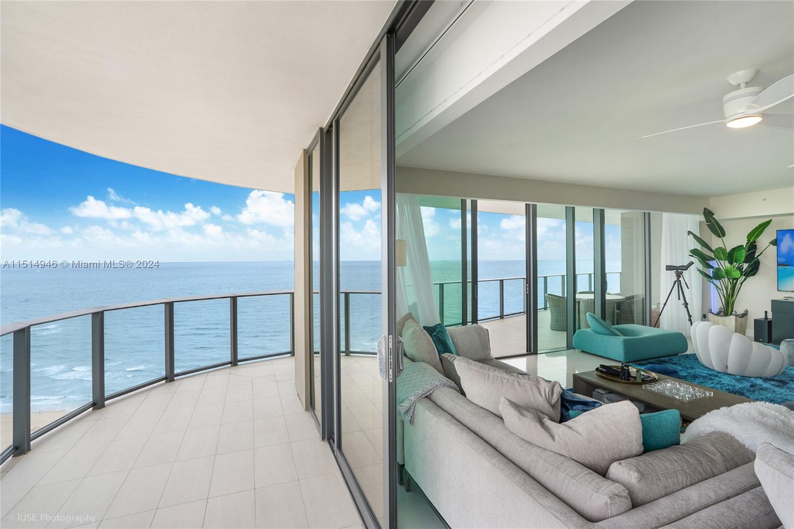 Discover this exclusive, one of a kind, ocean-front gem. This residence is an assemblage of three lines. This is the largest unit in the building & around (6,225 sq ft) with exceptional and unparalleled 200+ degree views of the intracoastal/ocean/city. This very unique layout offers a balance between privacy & open areas, ensuring comfort & adaptability for your family/guests. This rare find ftrs 2 gourmet kitchens, 2 fully-equipped laundry rooms, 7 bedrooms, 1 den, 7 full & 2 half baths, 2 private elevator foyers, 2 assigned parkings (power-charge upgraded), 3 storages, 2 balconies(approx 1500 sq ft of outdoor surface)& more. Furniture & decor curated by a designer. Enjoy the resort-style amenities: private beach access, pet area, fitness & more. Selling as an assemblage with unit 1703.