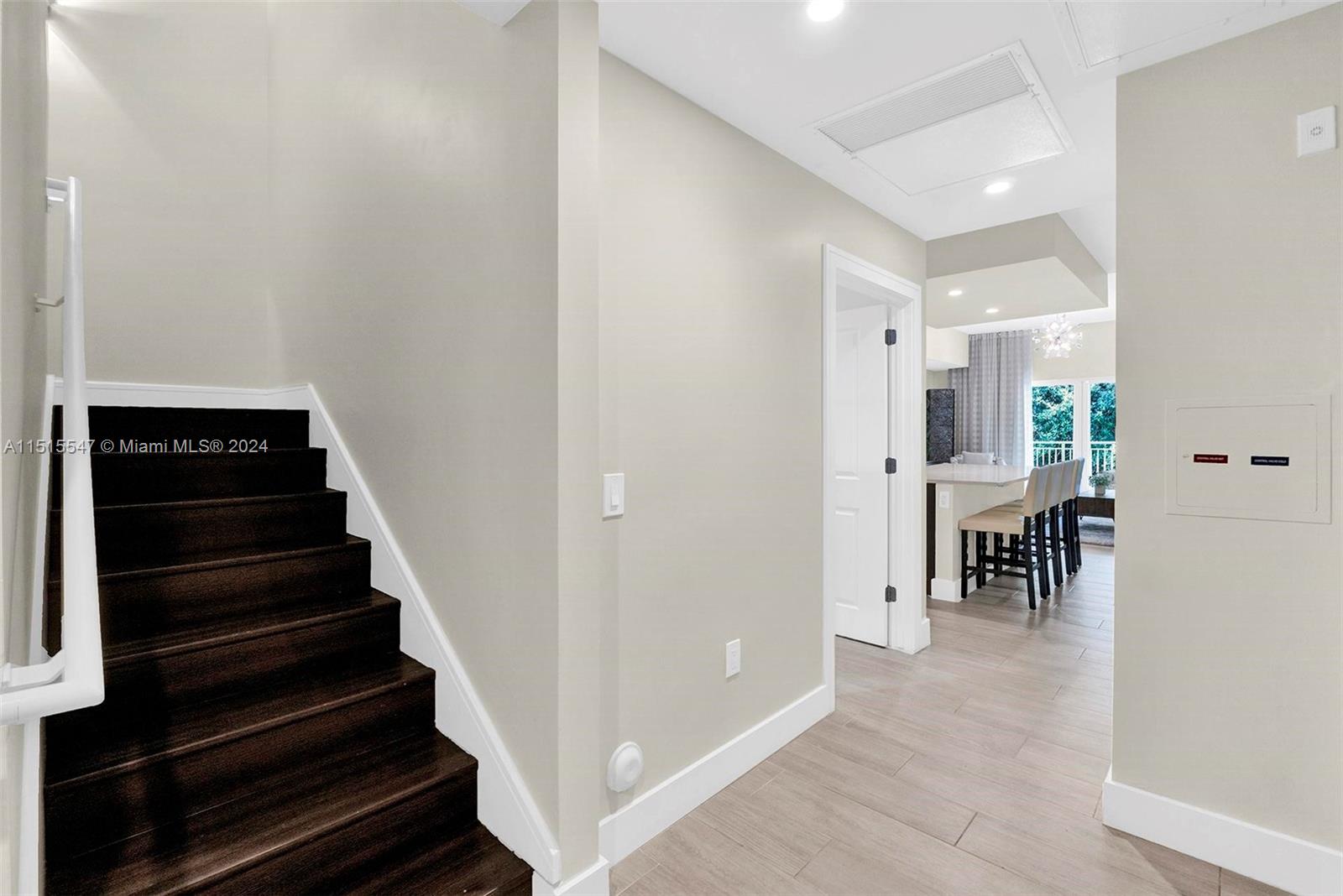 View from family room  towards kitchen