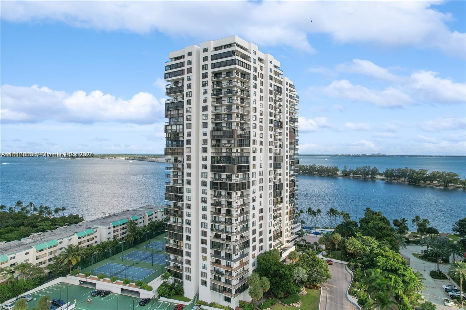 Beautifully updated corner unit in Brickell Bay Club. Large 2 bedrooms with lots of closet space,  unfurnished  Apt has a beautiful view of the bay The building has 5 tennis courts, barbeque
area, great gym, coffee shop, beauty shop, children game room. The large pool is located on the 
water front, with a great views  of the bay. The building has a great location, away from the 
heavy traffic, but close to all the dining areas in the vicinity,. You can walk, run , to Key Biscayne, or go downtown for lunch, or dinner or shopping in the New beautiful mall, where you have the finest restaurants. 
Brickell Avenue is the best location in Miami, close to downtown ,Coconut Grove, The Gables and beaches. I95 is minutes from the Avenue. Easy to show, call listing broker