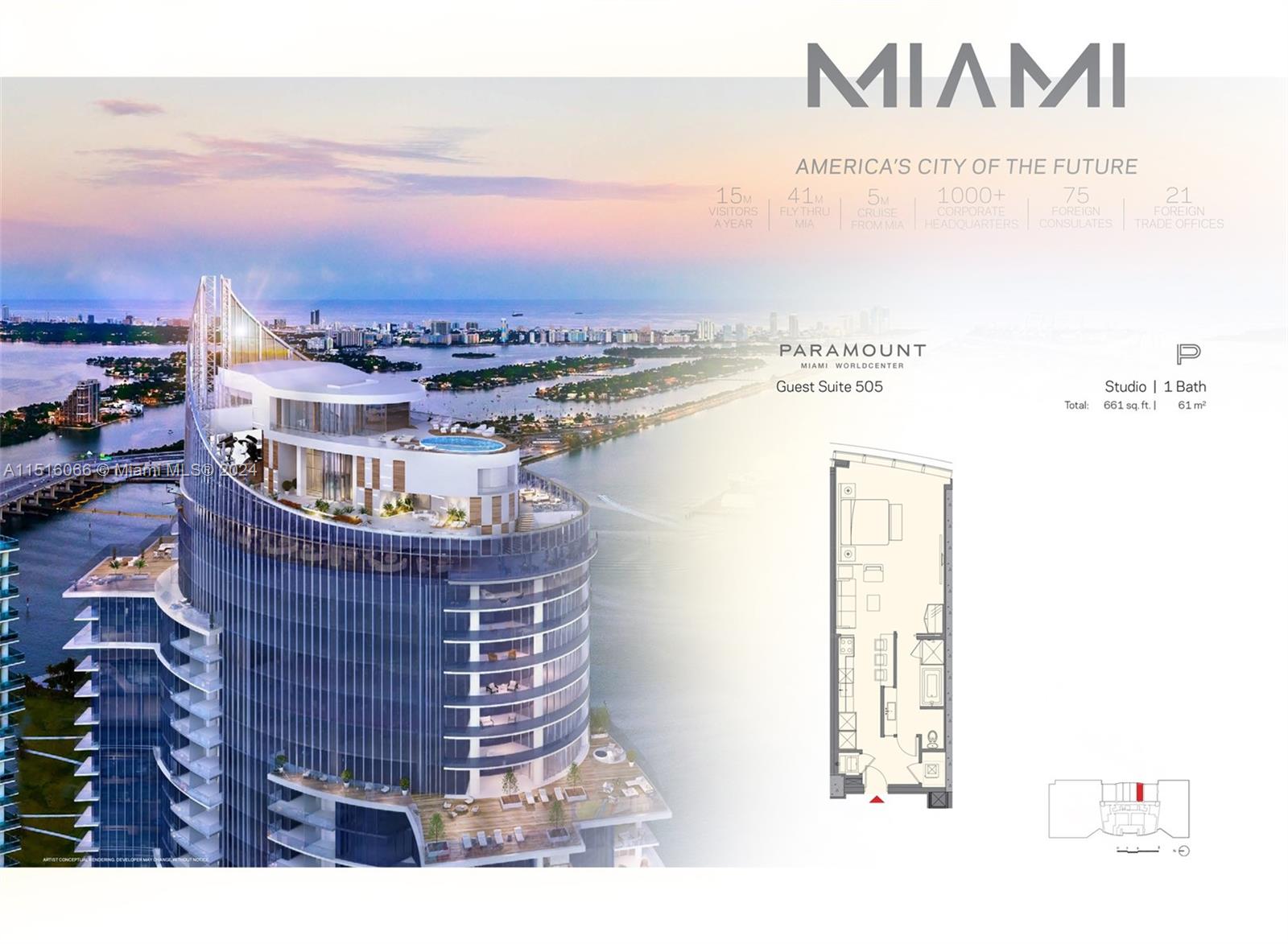 851 NE 1st Ave 505, Miami, Florida 33132, ,Residential,For Sale,851 NE 1st Ave 505,A11516066