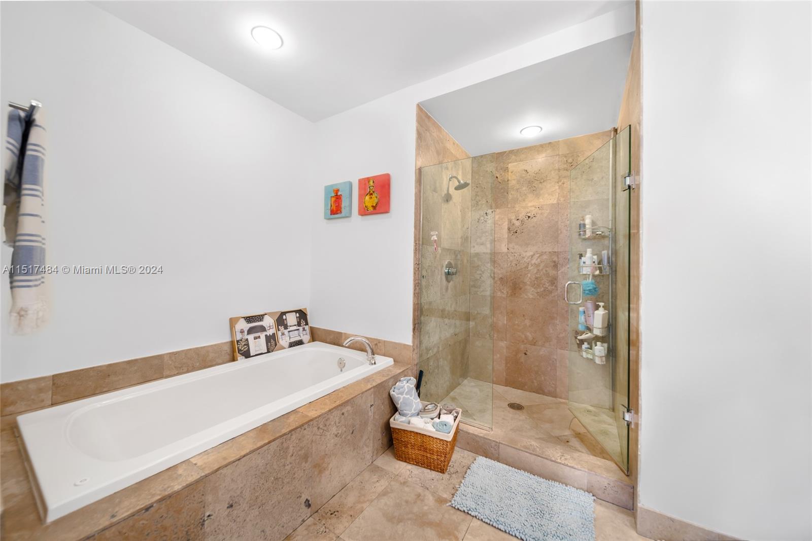 Spa Tub & Separate Glass Shower.