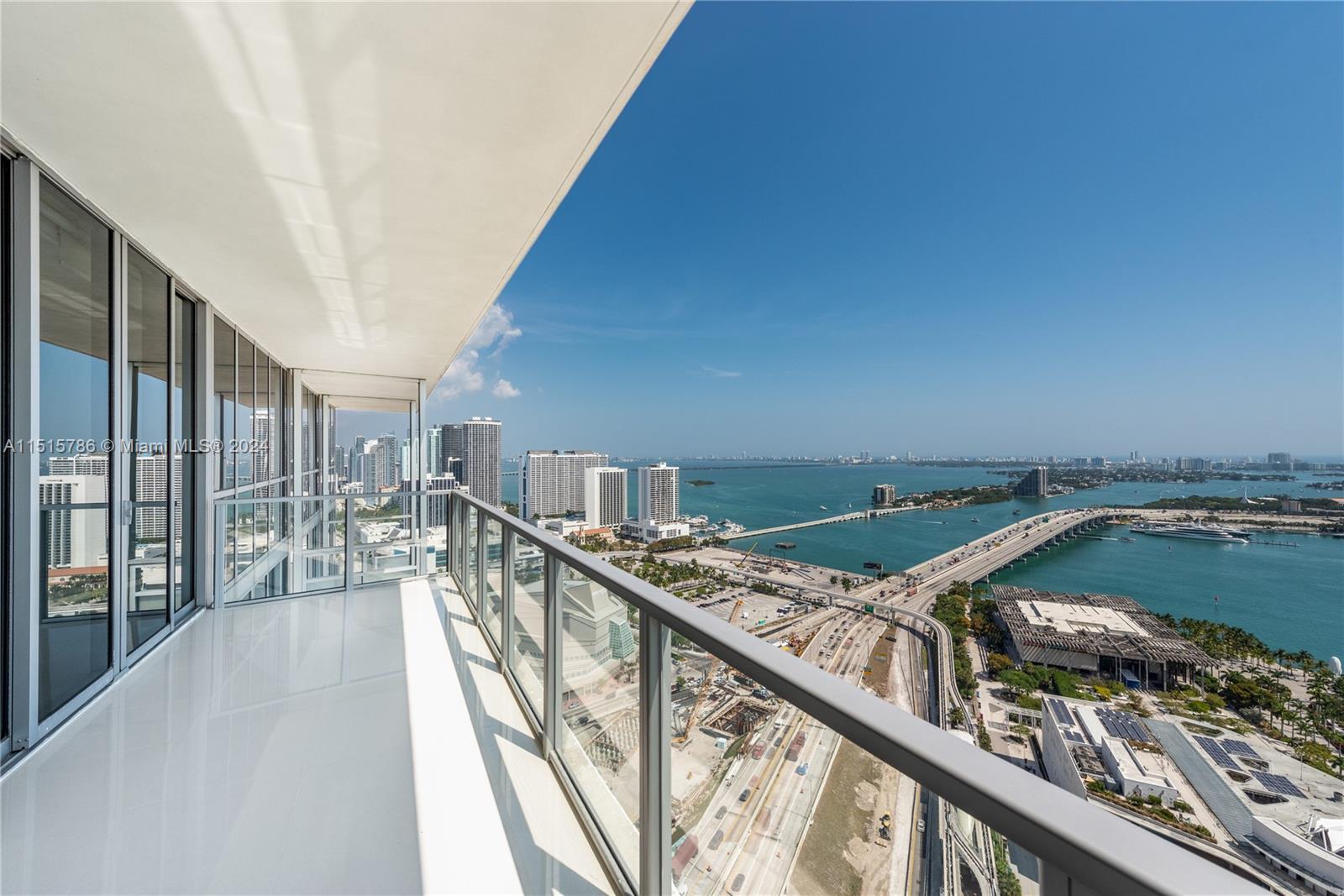 ENJOY THE SPECTACULAR VIEWS TO THE OCEAN, PORT OF MIAMI & MIAMI BEACH!! 2 beds, 2 baths + half bath. Kitchen with stainless steel appliances. White tile floors. Private Elevator. Impeccable Conditions! Amenities includes 8,000 sq. ft. signature RockResorts spa and fitness center with view of Biscayne Bay, 2 Pools, Sauna. 24hs Security & Valet Parking!!! Marquis is located directly across the street from Museum Park, PAMM and Miami Science Museum. AVAILABLE NOW!!!