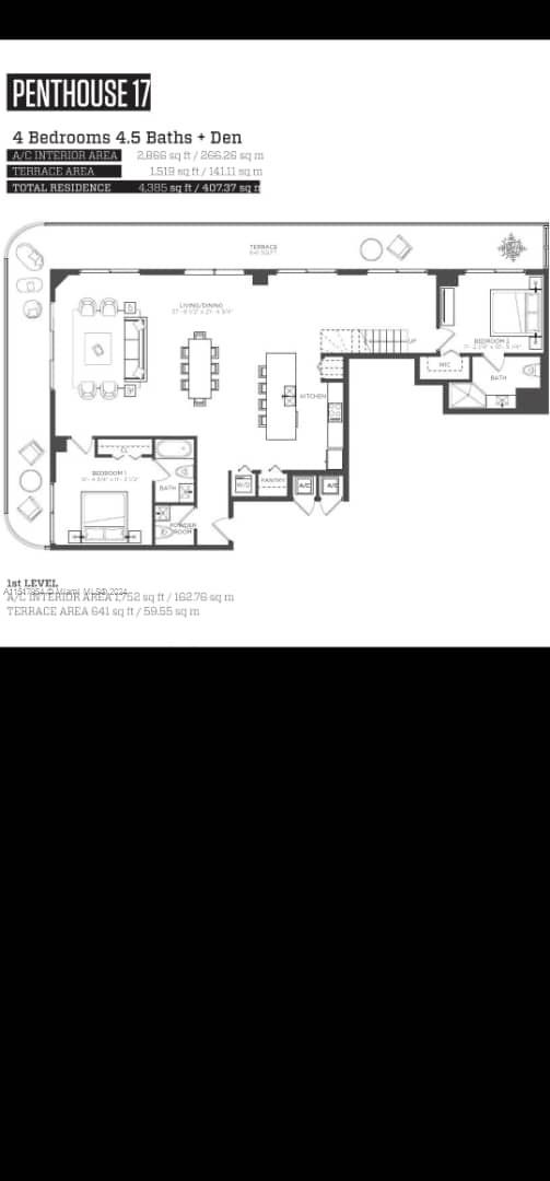 121 NE 34th St PH3217, Miami, Florida 33137, 4 Bedrooms Bedrooms, ,4 BathroomsBathrooms,Residentiallease,For Rent,121 NE 34th St PH3217,A11517954