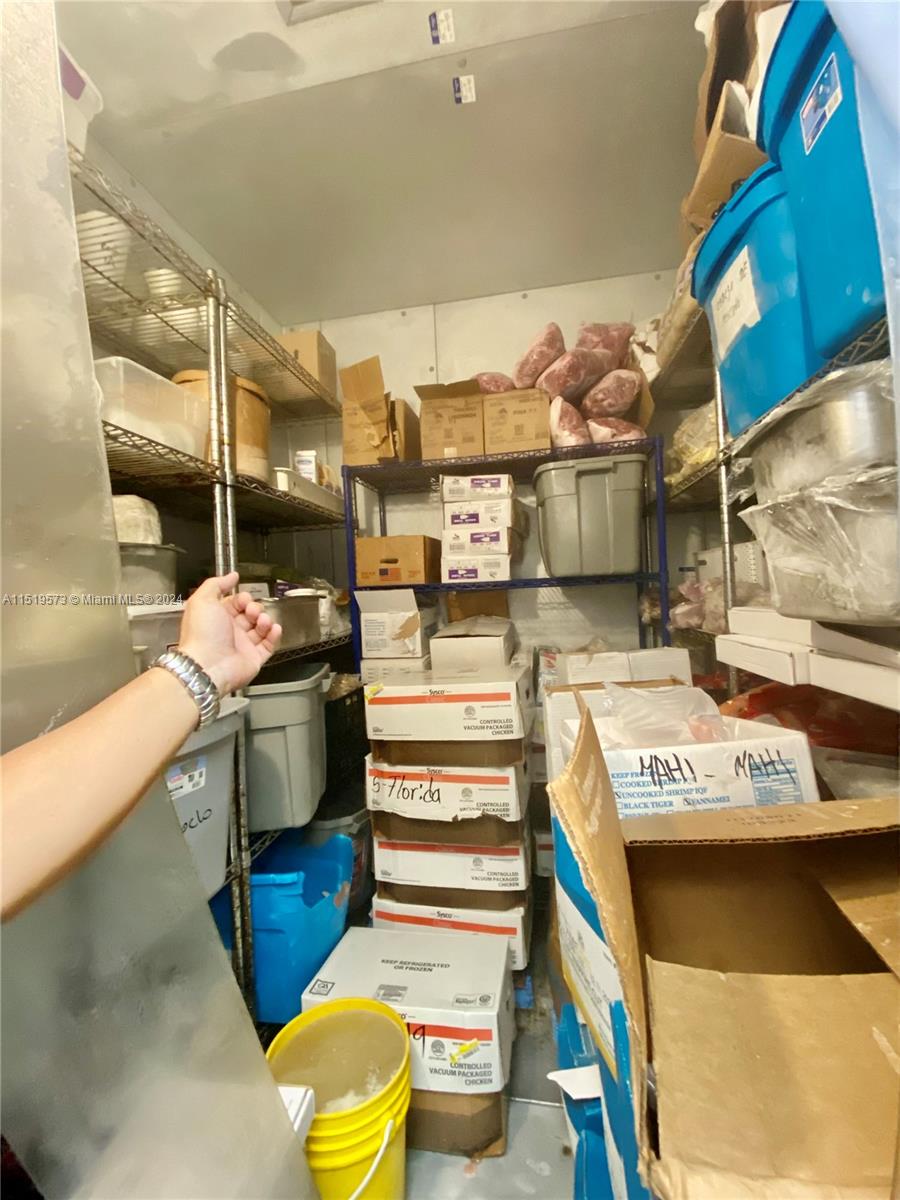 walk in refrigerator with ample space for inventory