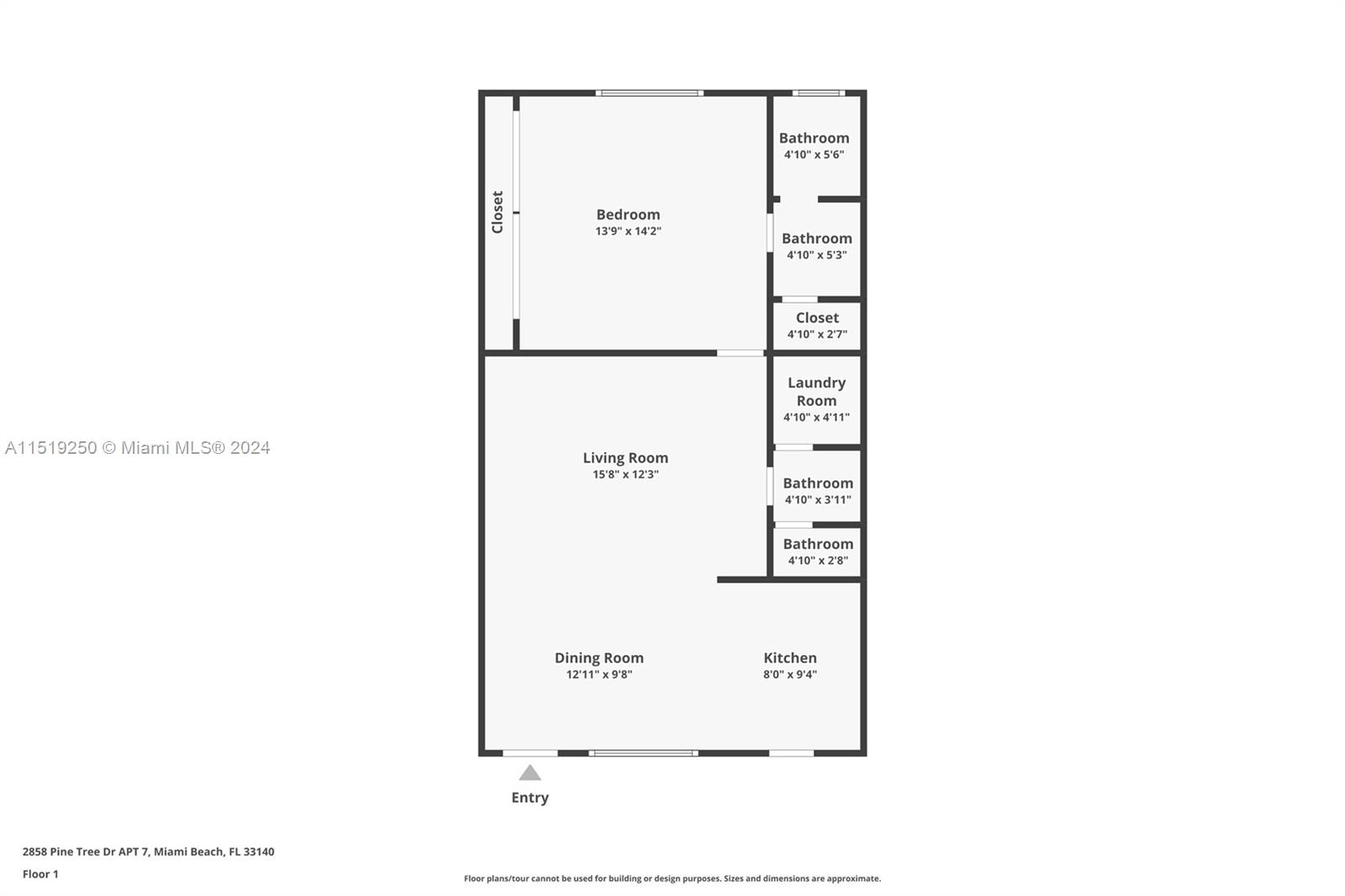 2858 Pine Tree Dr 7, Miami Beach, Florida 33140, 1 Bedroom Bedrooms, ,1 BathroomBathrooms,Residential,For Sale,2858 Pine Tree Dr 7,A11519250