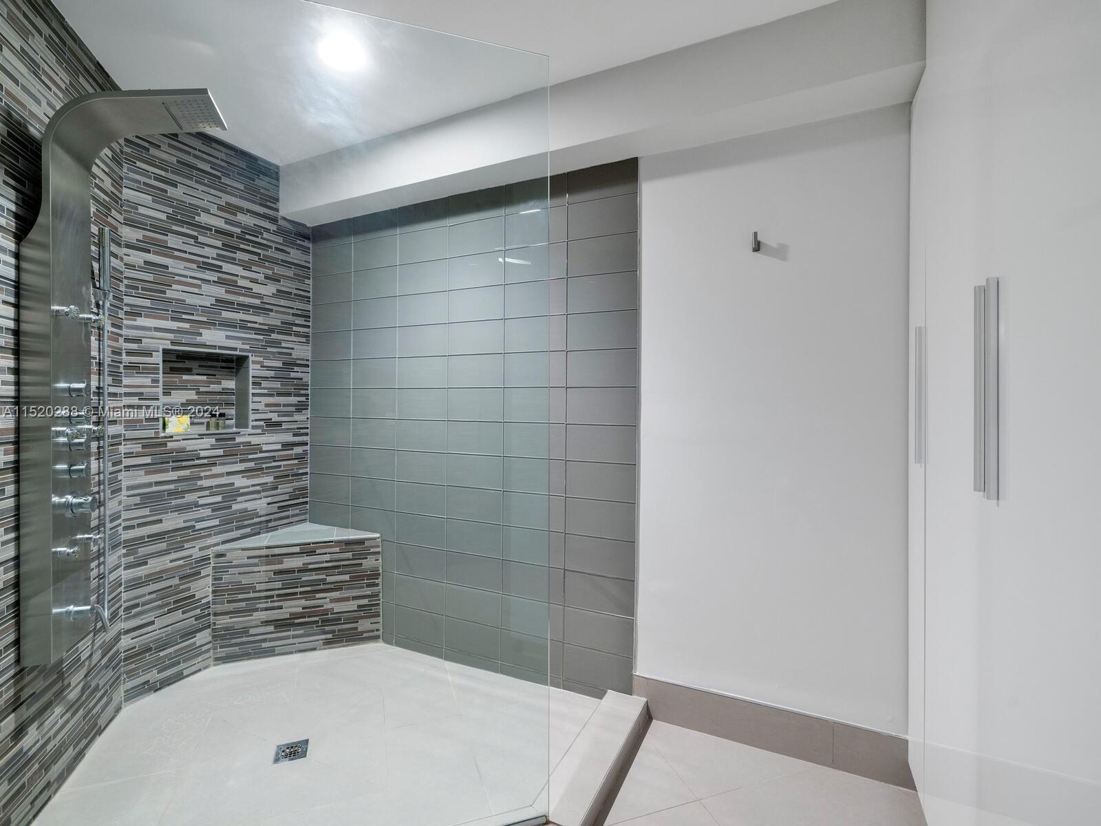 Huge Walk-in Shower & Bonus Storage Built-ins