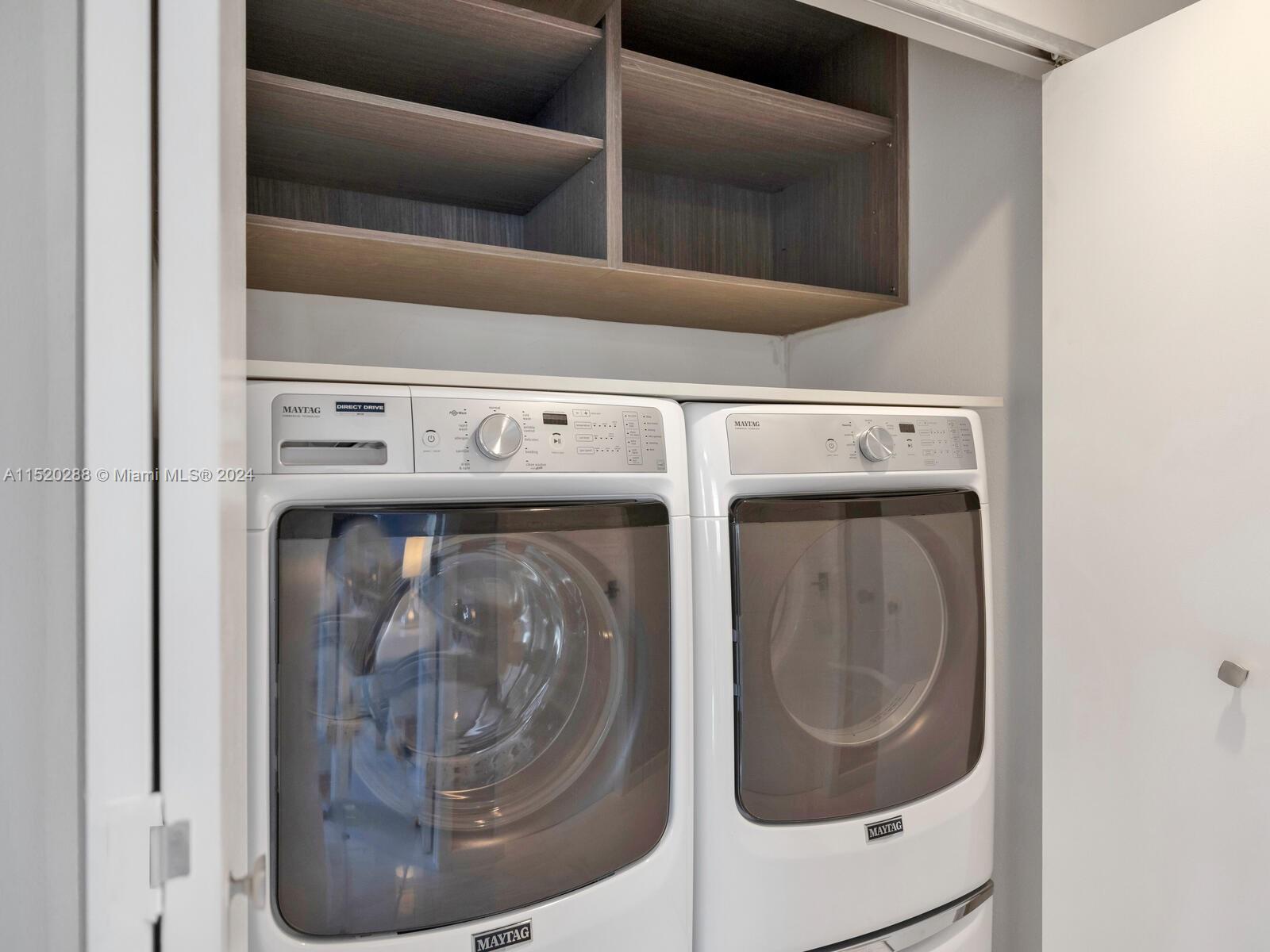 Laundry Closet with commercial-grade machines