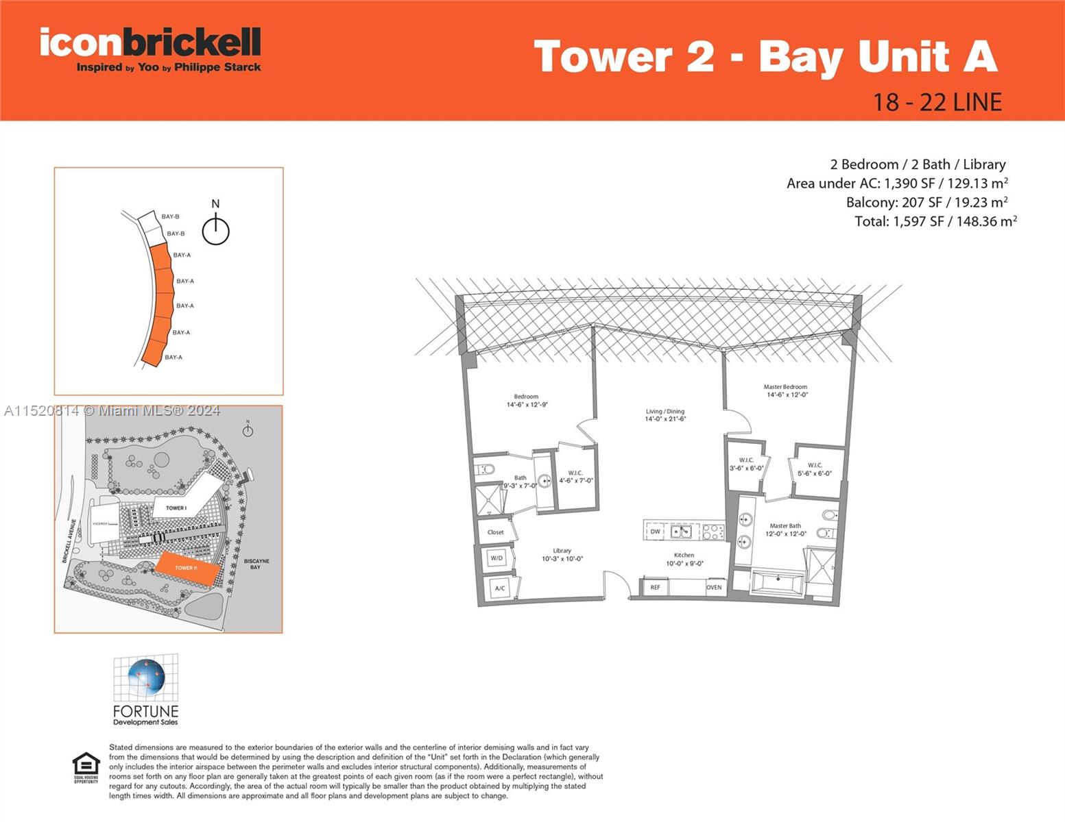 495 Brickell Ave BAY707, Miami, FL 33131, 2 Bedrooms Bedrooms, ,2 BathroomsBathrooms,Residential,For Sale,Brickell Ave,A11520814