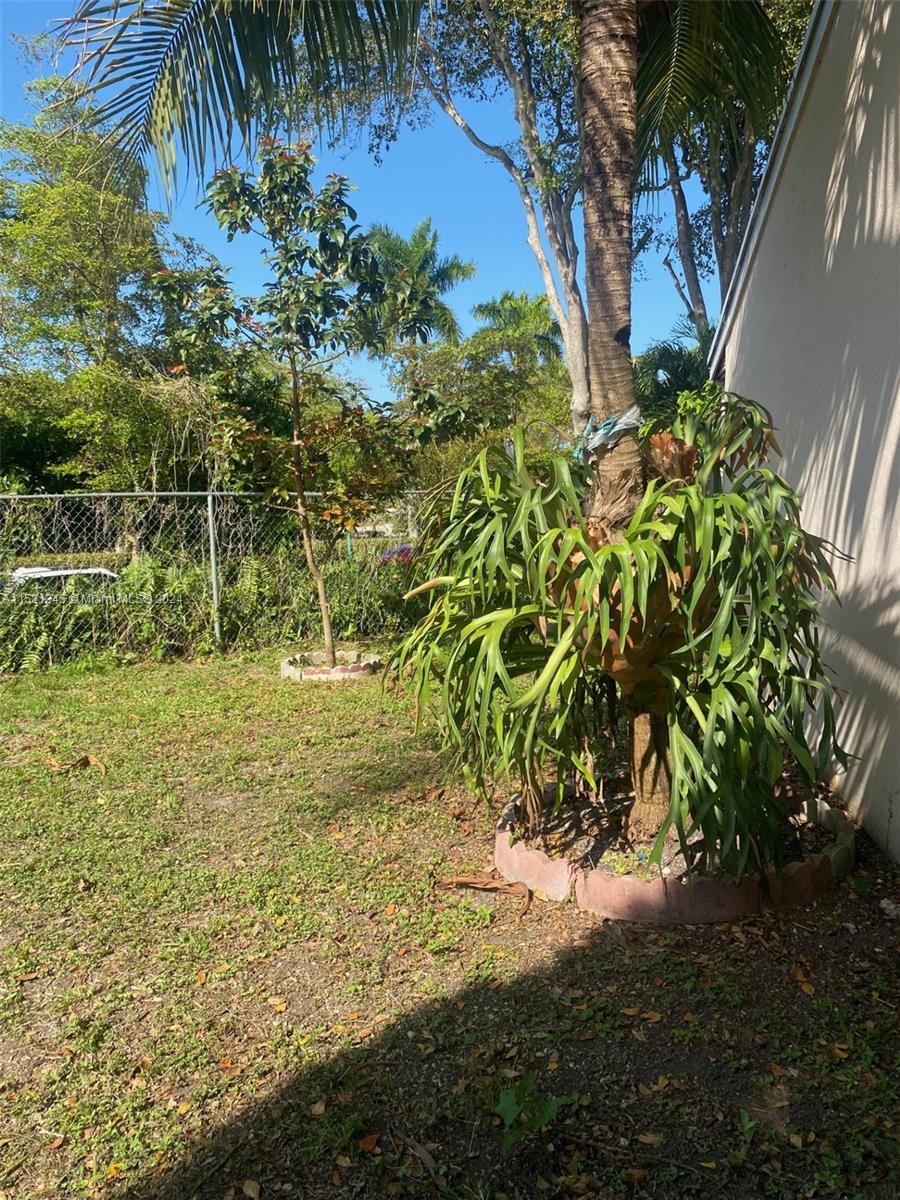 Backyard completely fenced in