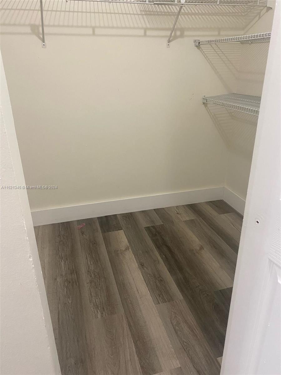 Walk-in closet in the master bedroom