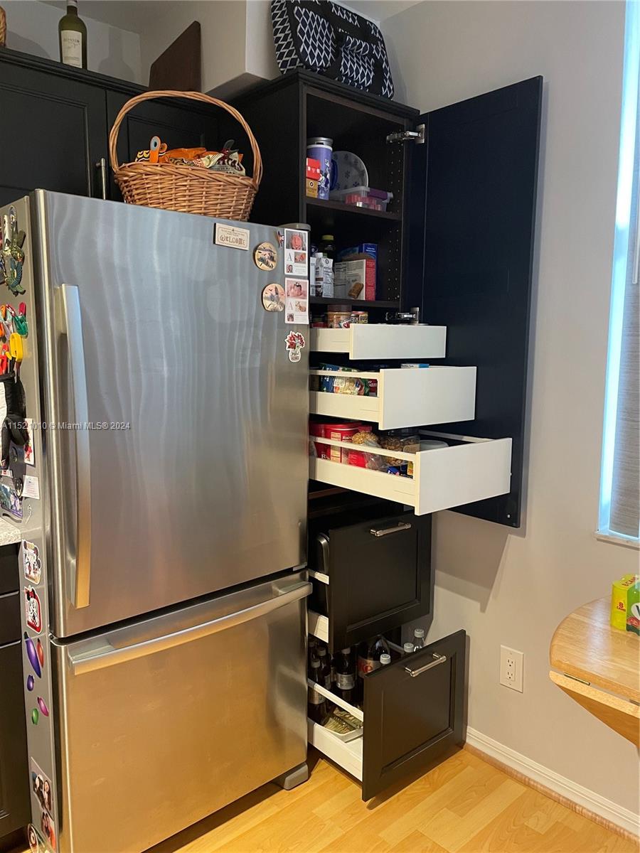 Pantry with pull out shelves