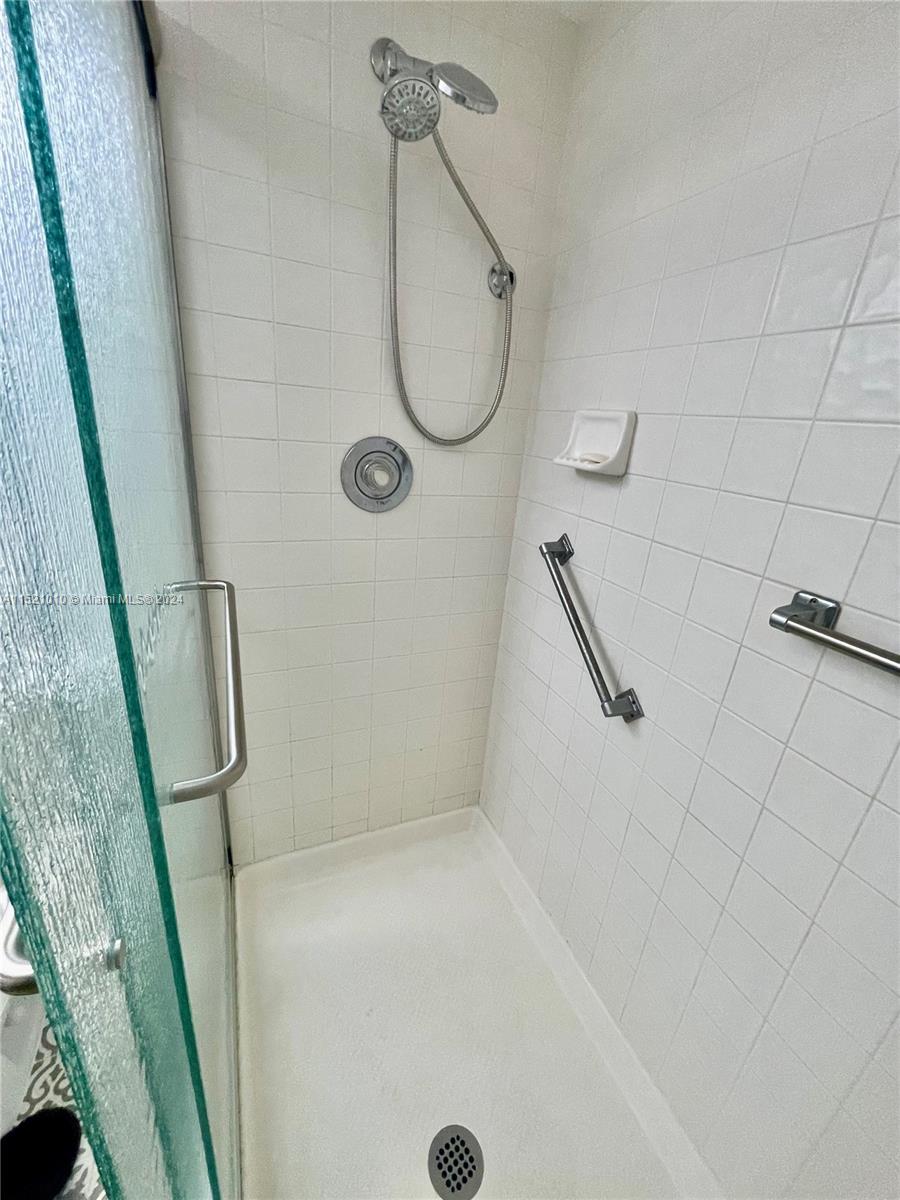 Frosted glass shower doors