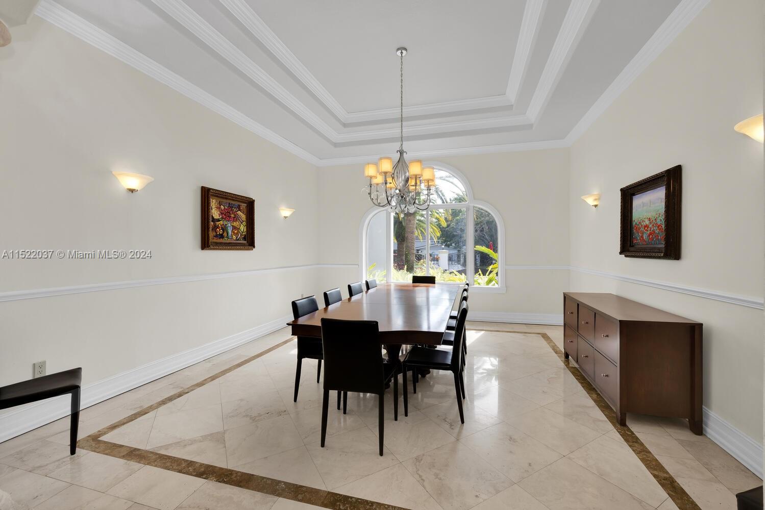 Digitally staged dining room