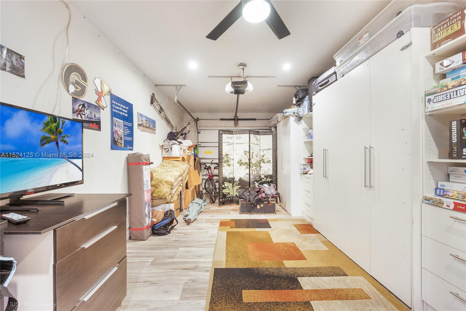 Garage with Murphy bed installed