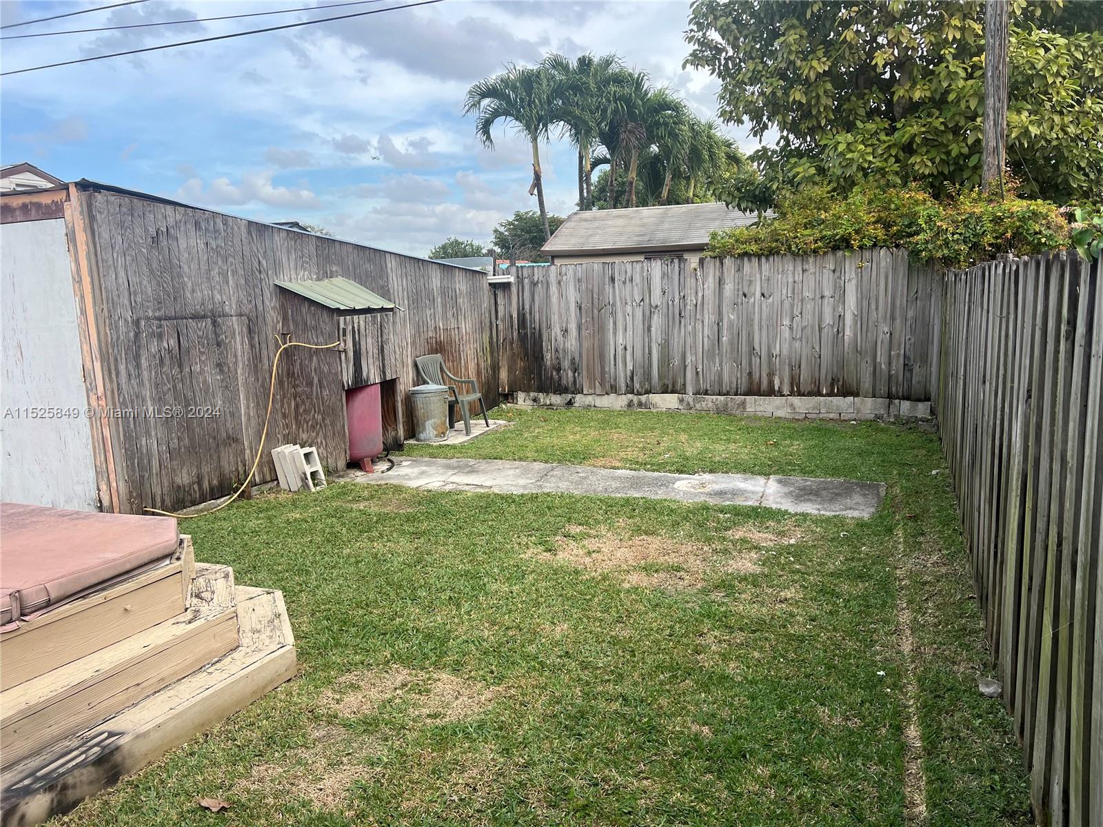 South side rear yard