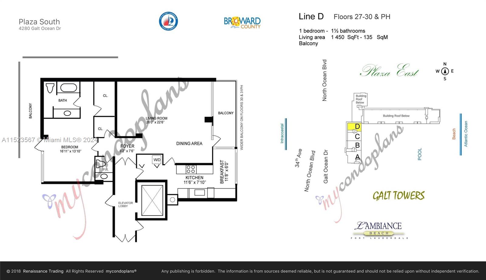 4280 Galt Ocean Dr, Fort Lauderdale, FL, 33308 United States, 1 Bedroom Bedrooms, ,1 BathroomBathrooms,Residential,For Sale,Galt Ocean Dr,A11523567