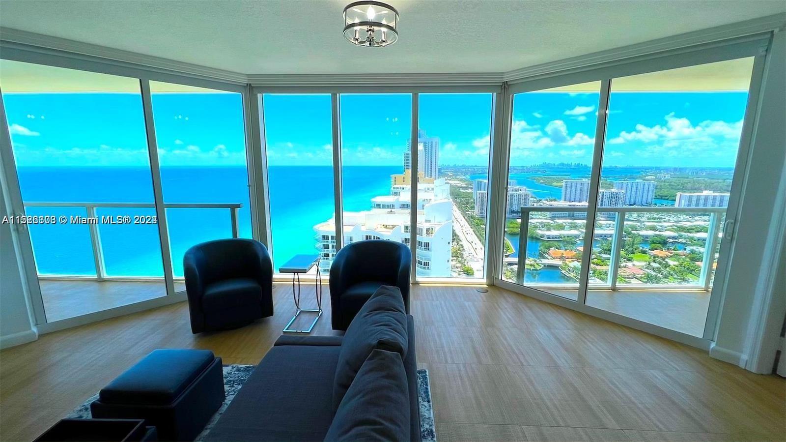 *AVAILABLE BEGINNING 3/21/24* LIVE ON TOP OF THE WORLD AT LA PERLA #3808. MODERN RENOVATED CORNER UNIT w/WRAP-AROUND BALCONY ON ONE OF THE HIGHEST FLOORS WITH AMAZING UNOBSTRUCTED OCEAN AND INTRACOASTAL VIEWS. FULL-SERVICE BUILDING: 24-HOUR VALET, SECURITY/CONCIERGE, OCEANFRONT HEATED POOL + JACUZZI, POOL + BEACH SERVICE w/ CHAIRS, UMBRELLAS AND TOWELS. FITNESS CENTER, SAUNA, and BUSINESS CENTER. MASTER BEDROOM w/ NEW KING-SIZE BED. 2ND BEDROOM: NEW QUEEN SIZE BED (PLUS 2 ADD'L SINGLE BEDS). EXCELLENT LOCATION! WALKING DISTANCE TO SHOPS, SUPERMARKETS, RESTAURANTS, LOCAL ATTRACTIONS, AIRPORTS, AND MORE. RENTAL RATE BASED ON SEASON / LENGTH OF STAY. AVAILABLE FOR SHORT TERM & LONG TERM RENT.