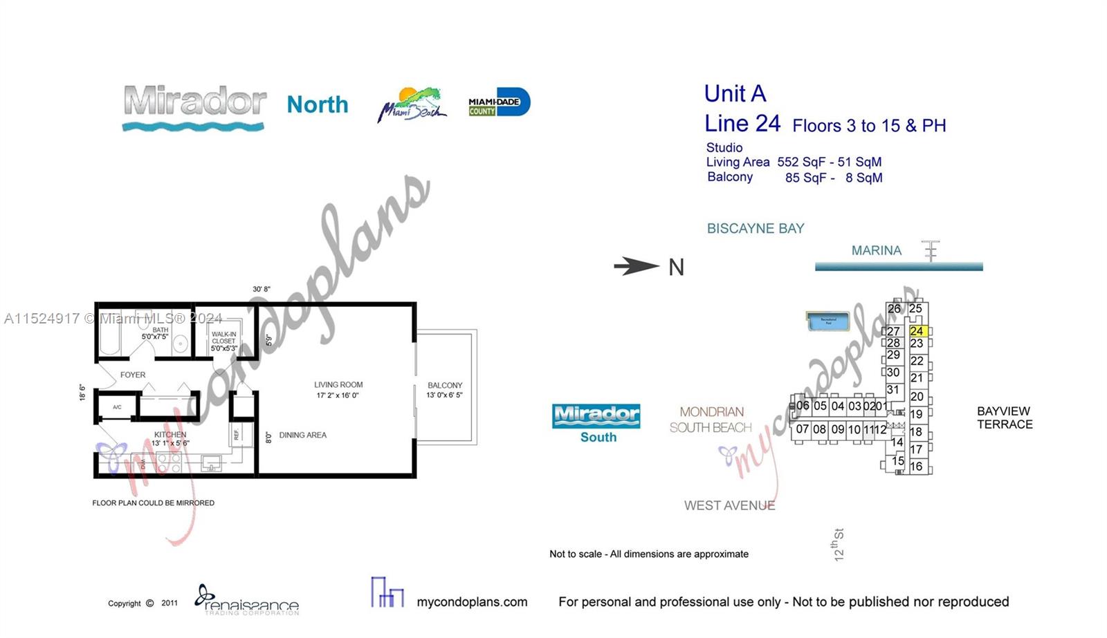 1200 West Ave 524, Miami Beach, Florida 33139, ,1 BathroomBathrooms,Residentiallease,For Rent,1200 West Ave 524,A11524917