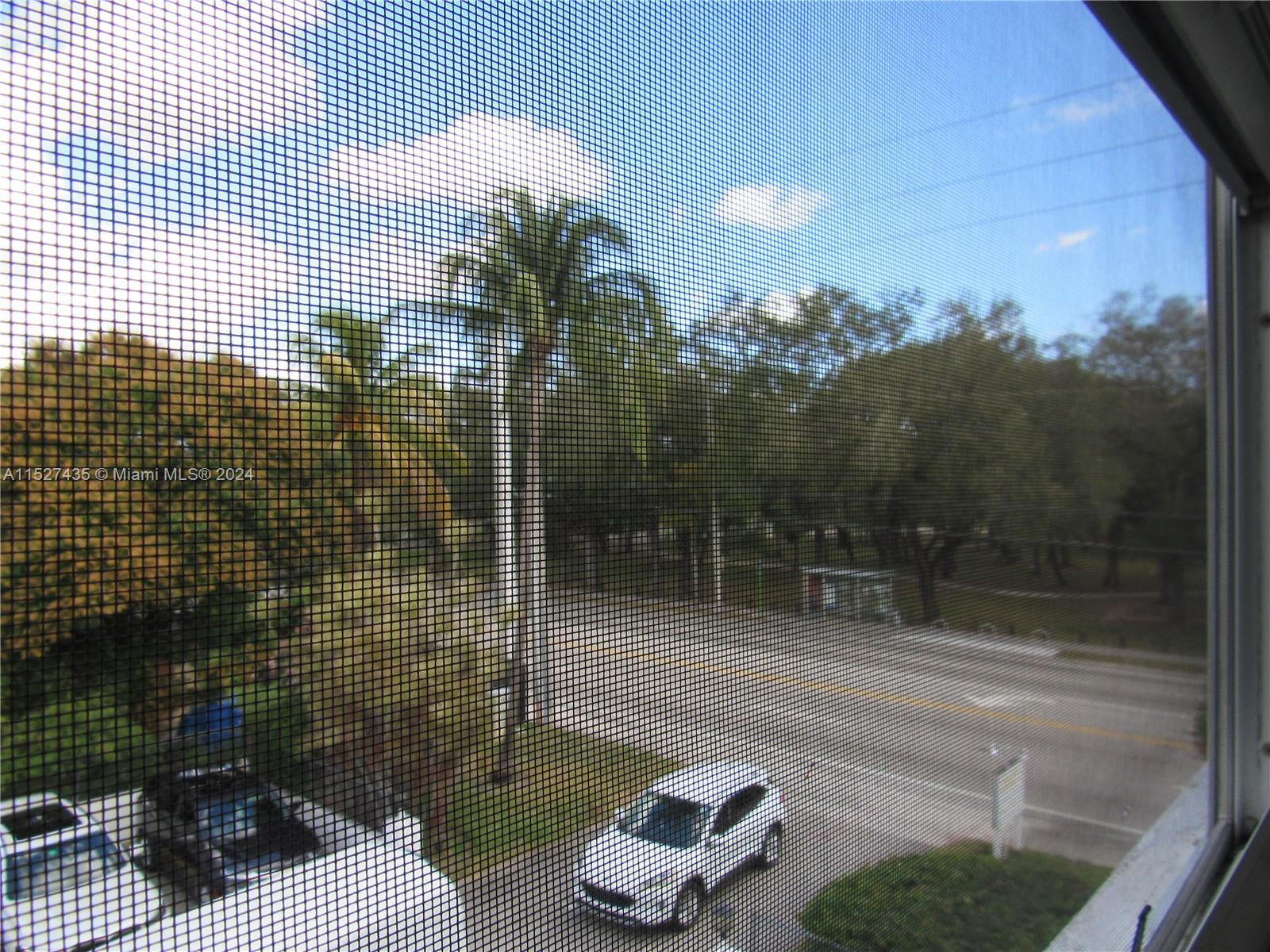 View of park from balcony sunroom