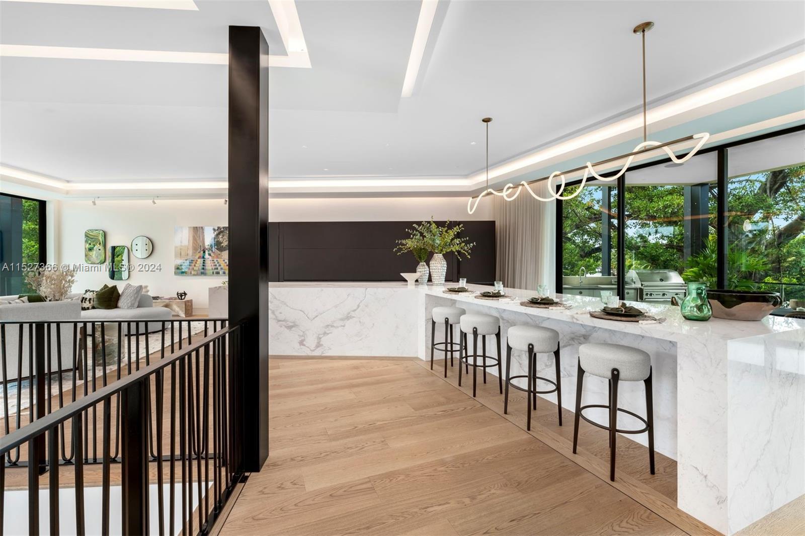 Kitchen Island next to Outdoor Kitchen