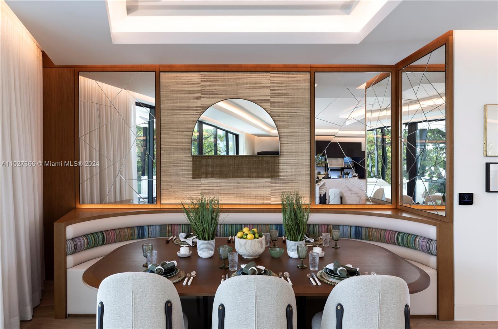 Custom Banquette and Mirror Feature