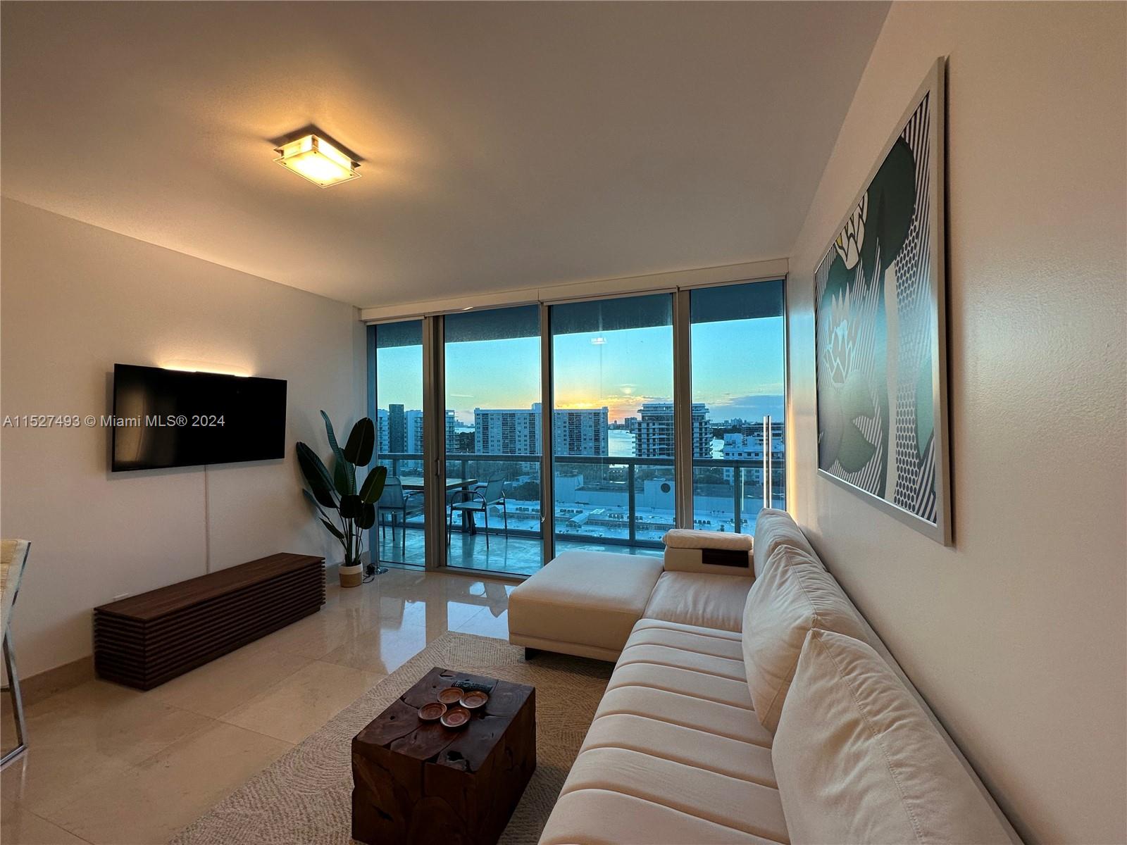Explore the wonders of oceanfront wellness living at the Carrillon Condo Miami Beach. This modern spacious 1 BD,
1 BA provides endless views of the city of Miami. Sub zero refrigerator, Miele Oven, Samsung Oven and stainless
steel kitchen sink. Washer & Dryer in the unit. Master bath includes double sink with separate jacuzzi tub and
stand up shower. Resort style living with access to 4 different pools, wide range of daily fitness classes, sauna,
spa, and direct beach front. Indulge in the sunset views in your own private expansive balcony. Available starting
March 1, 2024. Available less than 1 year, minimum 6 months+1 day.