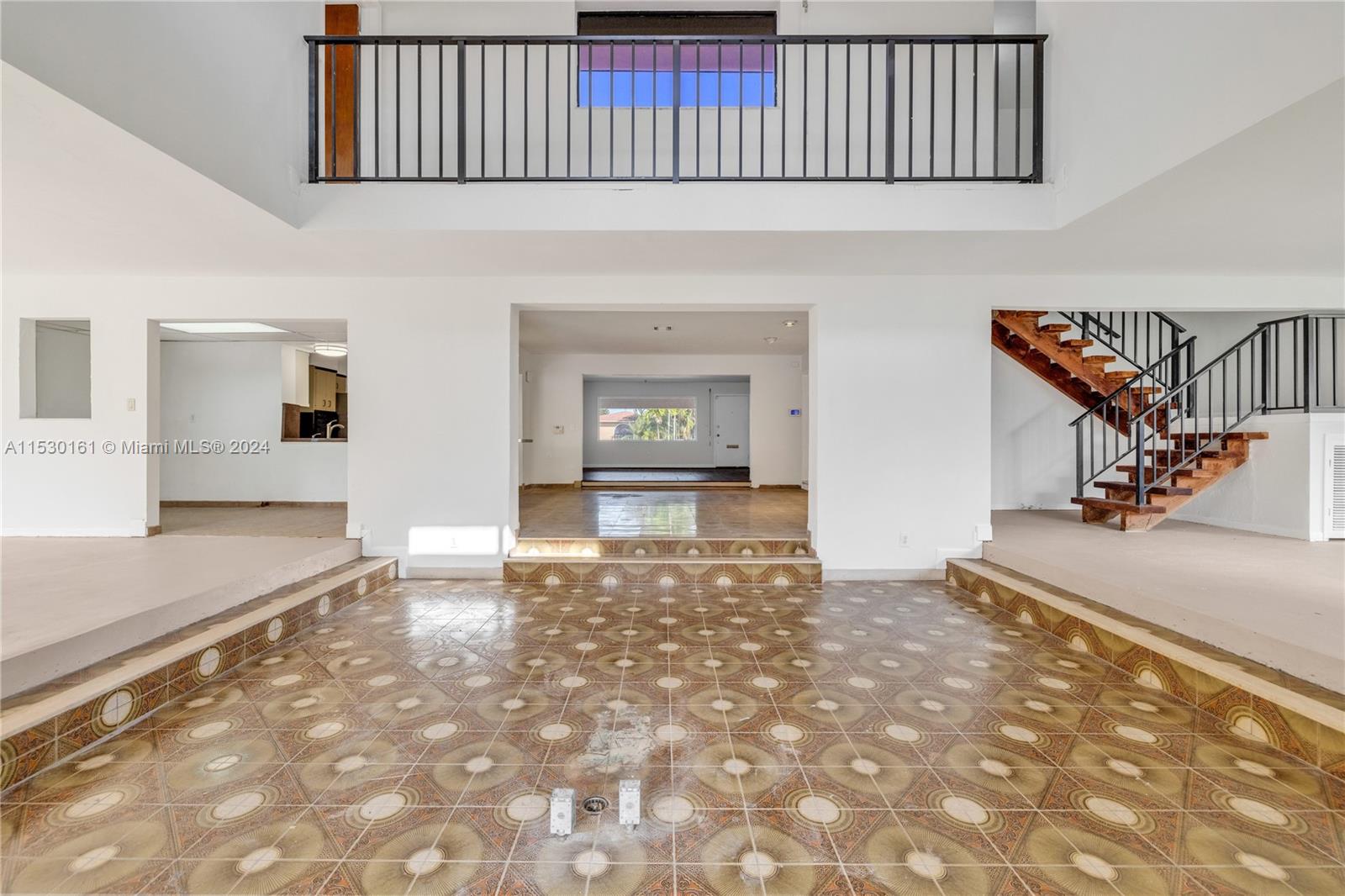 Wide open two story ceiling