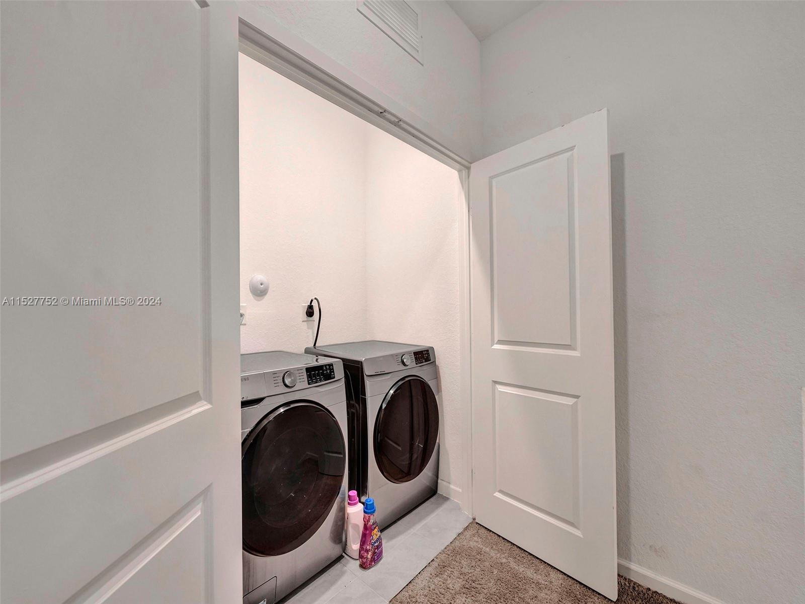 Washer and Dryer on Second Floor