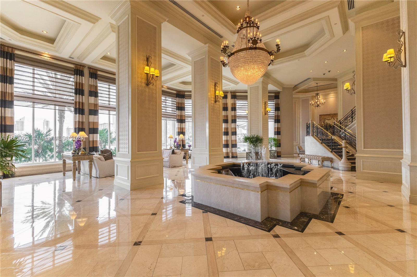 Elegant Residence Du Cap building lobby.