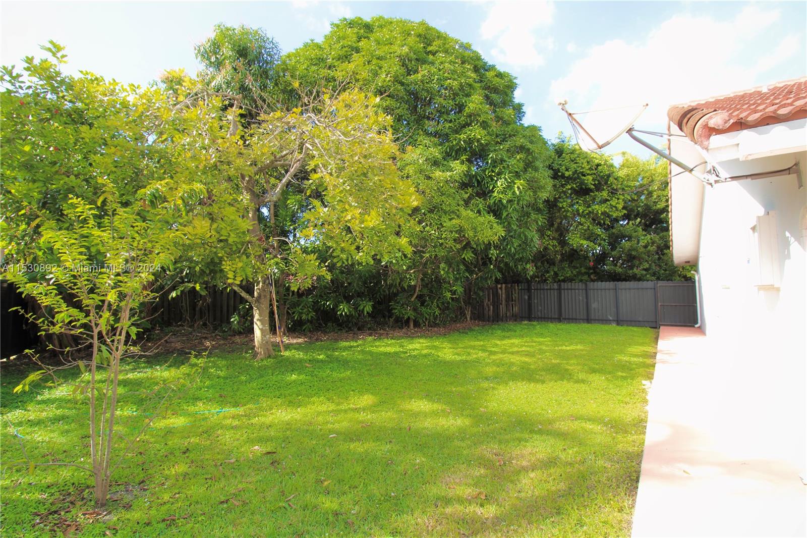 Right side rear yard