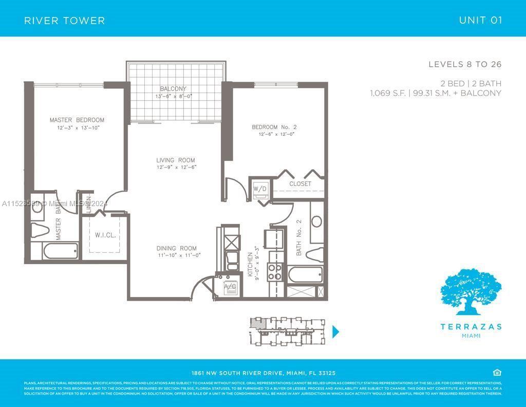 1861 NW S River Dr 2201, Miami, Florida 33125, 2 Bedrooms Bedrooms, ,2 BathroomsBathrooms,Residential,For Sale,1861 NW S River Dr 2201,A11523589