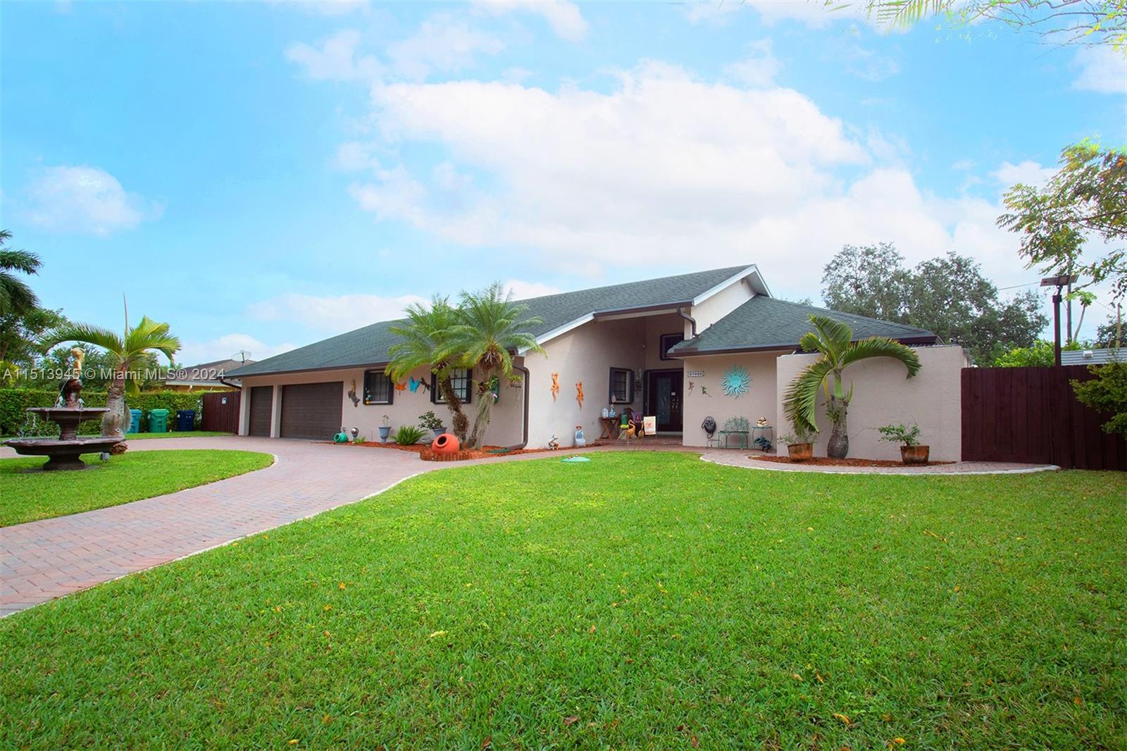 Impeccable Pool Home with too many upgrades to mention!! Located within a peaceful neighborhood in the south of Miami-Dade County, near major routes and highways giving access within minutes to the center and north areas of Miami. Remodeled with high end materials and modern/classic taste. High ceilings, tiled throughout, beautiful kitchen, upgraded bathrooms, oversized master bedroom and bathroom w/private terrace, 2 cars garage & paved driveway. Spectacular backyard with large terrace, screened pool, spa, gazebo & fruit trees. See attached list of upgrades such as new roof, AC units, pool resurface/salt system/screen, front door, & pavers to mention a few. All upgrades were made by the owner, this is not a flip. Bring your client with confidence, the house looks better than in pictures!