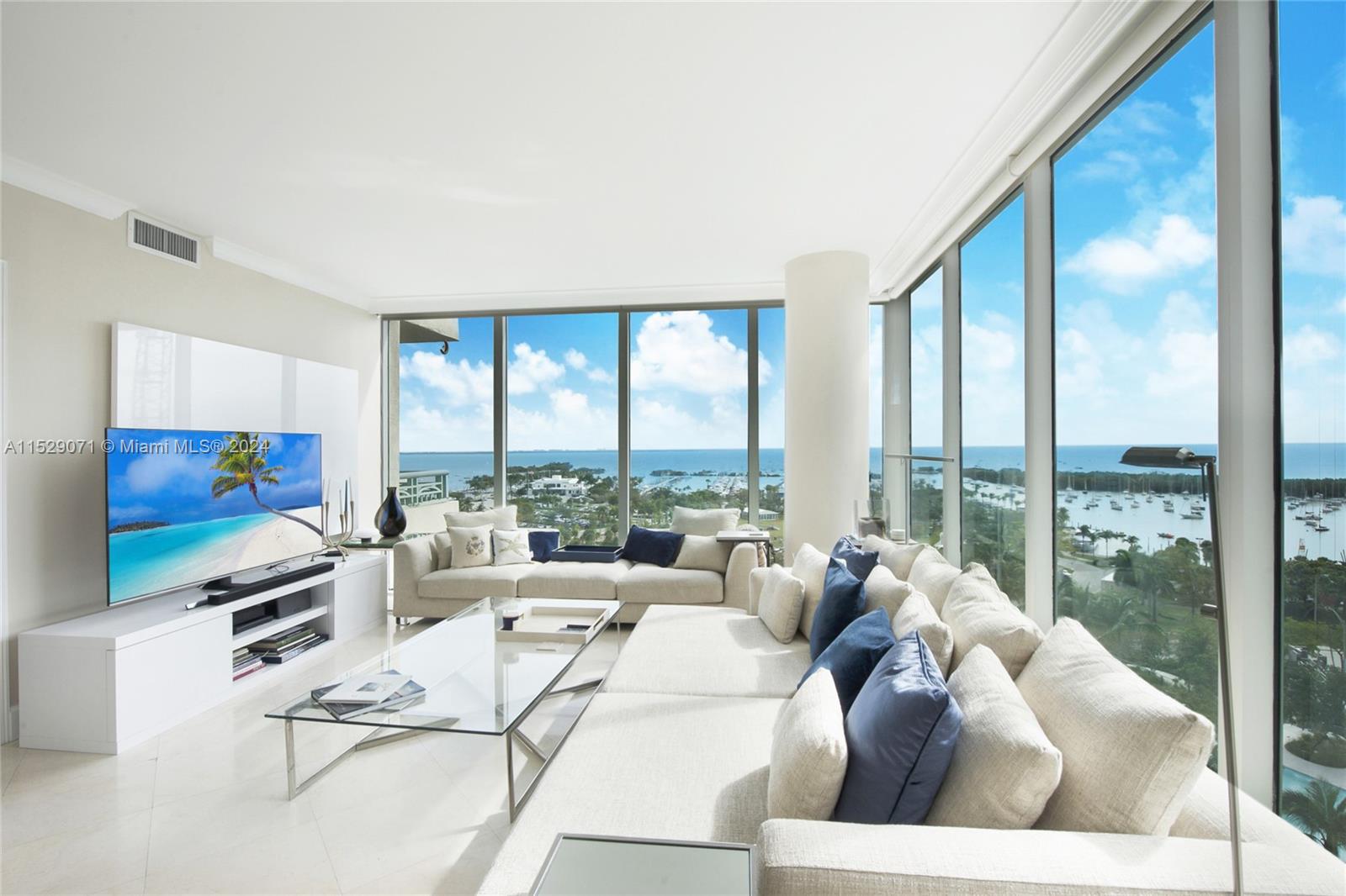 Fully furnished rental with direct unobstructed waterfront views from the floor to ceiling windows and private terraces of this coveted “03” line corner unit at the Ritz-Carlton residences in Coconut Grove. Legendary Ritz-Carlton luxury and lifestyle in the heart of Coconut Grove across from Biscayne Bay, Regatta park and the marina. Access to all 5-star hotel amenities including full-service pool, spa, fitness center, restaurants & bars, concierge and valet parking plus residents-only amenities. Walking distance to waterfront parks, restaurants, shops and entertainment. Easy drive to Miami Beach, Downtown Miami, Coral Gables and the Miami International Airport. Available 5/1/24 - 10/31/24. No pets.