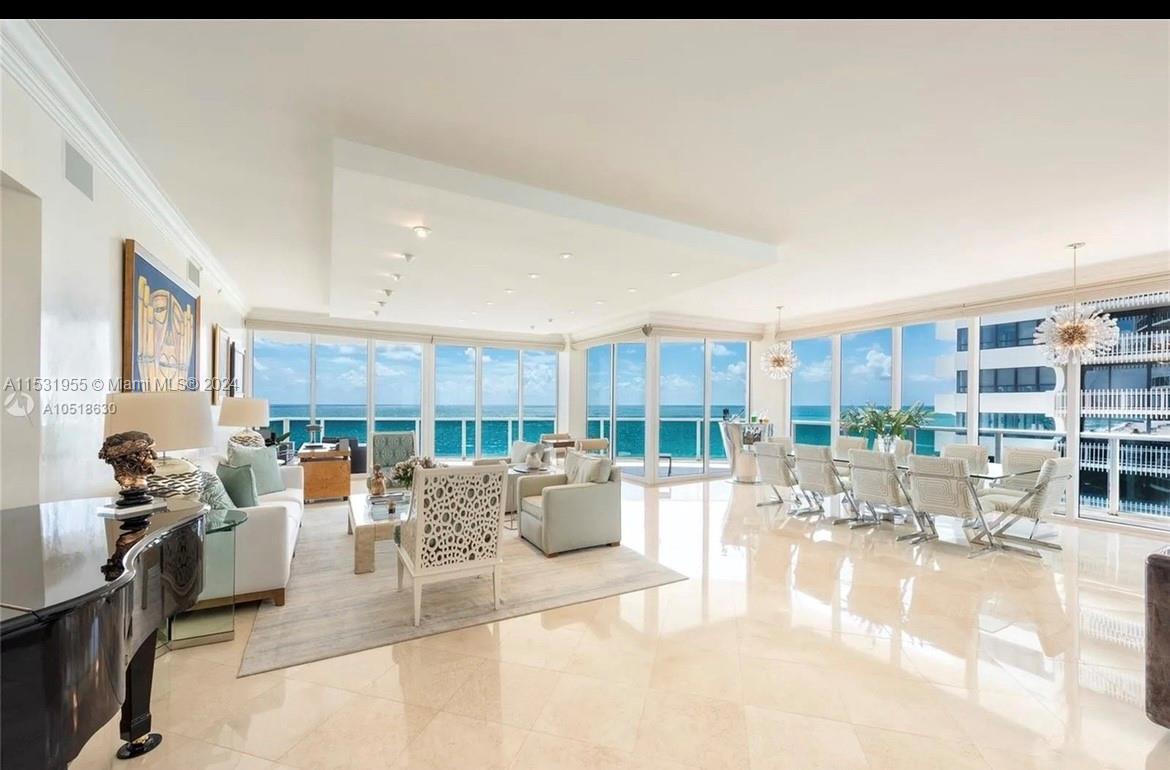 PRICE REDUCED!  MOTIVATED SELLER! In a luxury Bellini boutique building, there is a magnificent south-side corner unit with a wraparound terrace facing the ocean and the bay. Private elevator and foyer entry. 4 Bedroom, 5 1/2 bathroom. Private beach access, oceanfront pool, SPA, GYM, Cafe, 24 HR valet, concierge, and security. An open living & dining room layout with direct access to a wrap-around terrace provides unobstructed beach, ocean & city views. The oceanfront master suite features his & her walk-in closets & his & her master baths. The other 2 bedrooms are each spacious, with walk-in closets & en-suite baths. Located in the upscale beachfront enclave of Bal Harbour, minutes from Bal Harbour shops.