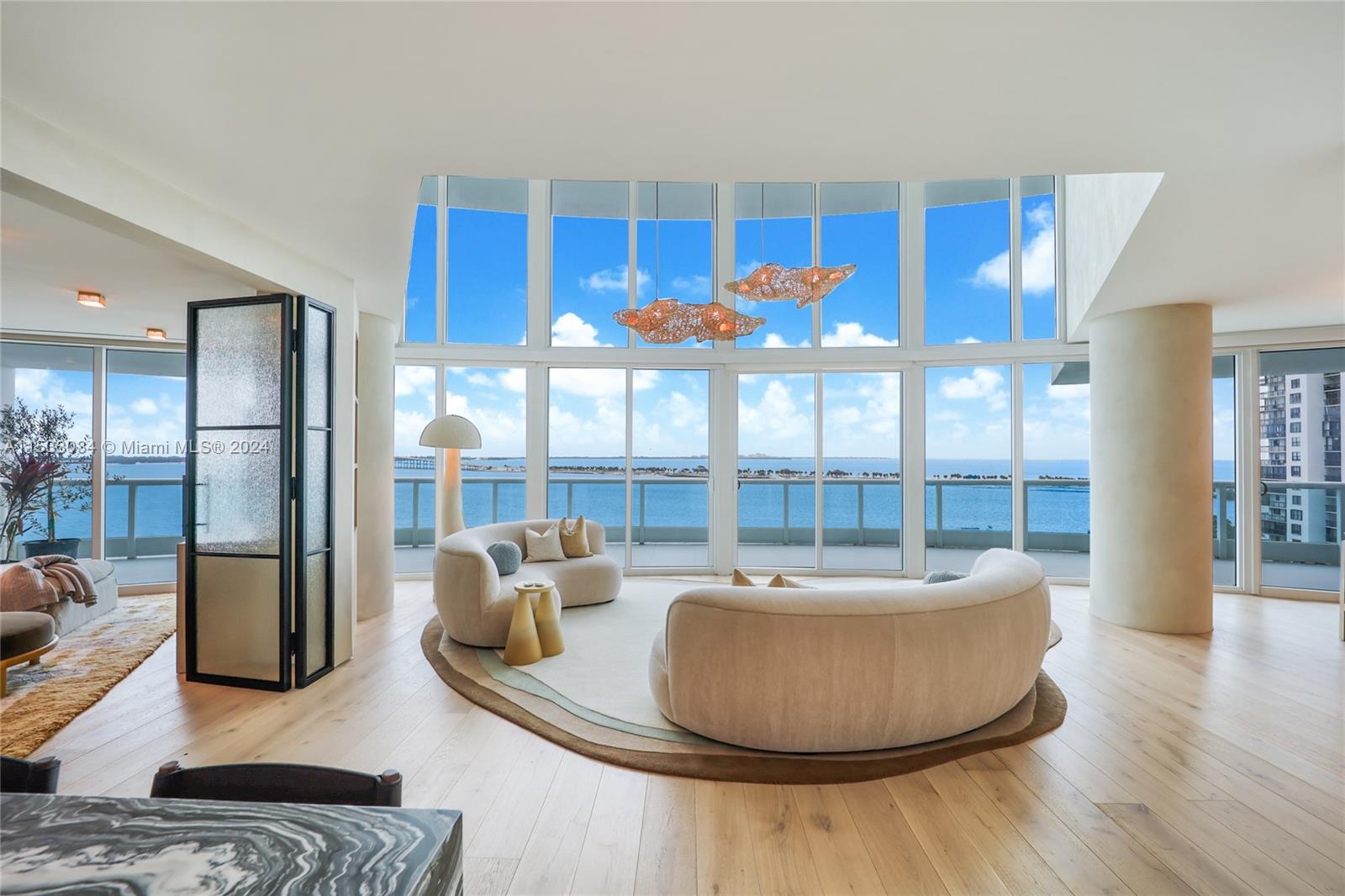 Indulge yourself in absolute luxury, in this rarely available, 2 floor duplex located in the iconic, Bristol Tower.  Featuring 18 foot, floor to ceiling windows to enjoy breathtaking views of Biscayne Bay and beyond.  This stunning 3 bedroom, 3 and a half bath condo with 744 SqFt of terrace, recently completed a full scale renovation utilizing the most exquisite finishes and meticulous craftsmanship. Every detail has been reimagined for a home that exceeds even the highest of expectations.