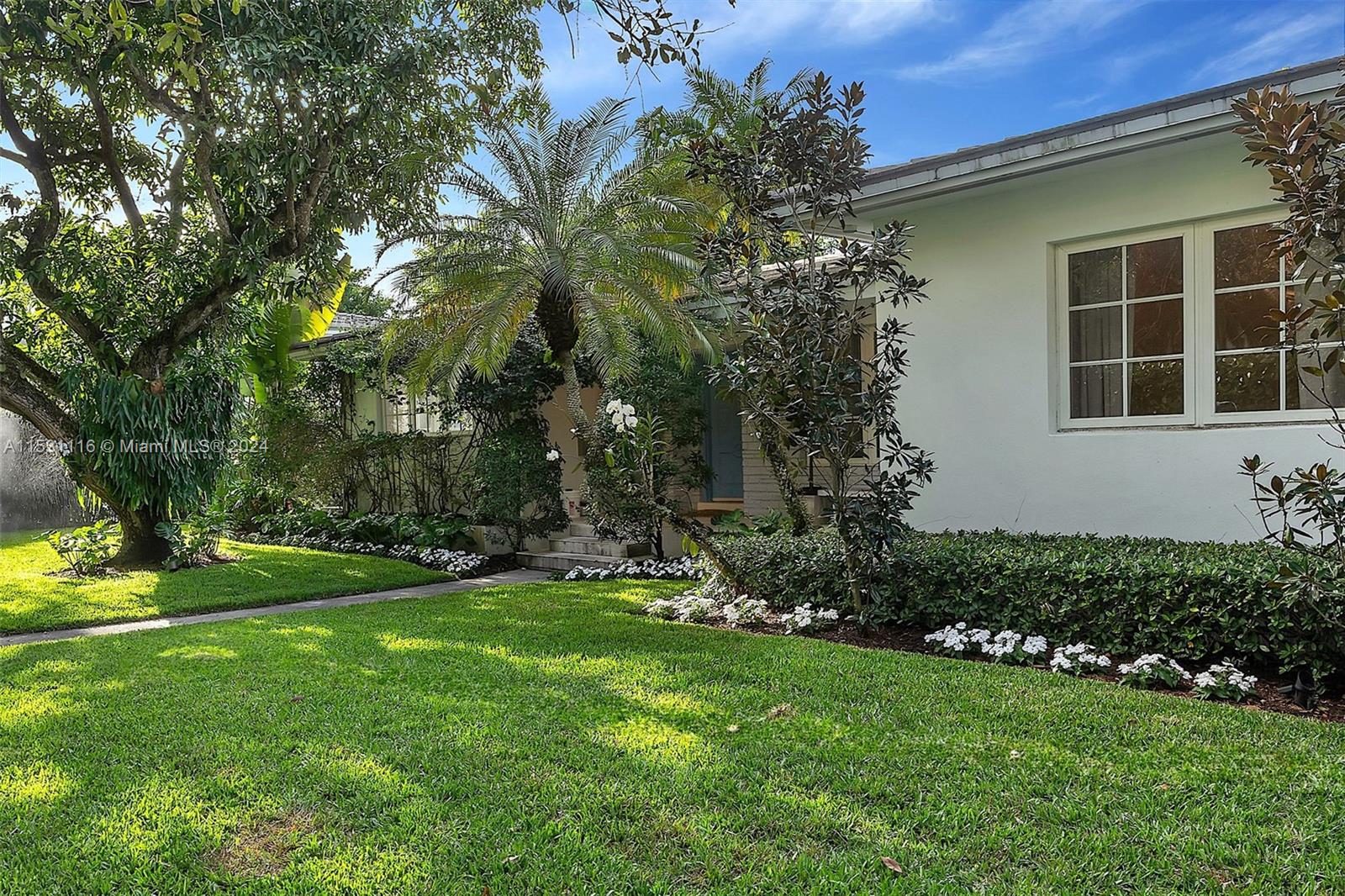 Charming open floor plan South Gables home. Home features a large size living/family area that can be used for multiple purposes. The bright open kitchen has Thermador appliances with a great cooking island and gas range; it also has a nice size walk in pantry. Off the kitchen there is a patio that can be turned into an ample sized outdoor area will a grill or summer kitchen .  This home features a split floor plan; the primary bedroom has a nice size bathroom with separate sinks, shower and tub, two walk in closets  with access to the back yard. The additional two bedrooms have a Jack and Jill bathroom. There is also an office/staff room with it's own bathroom adjacent to the two rooms. Home is in a great location, close to schools, and a short distance from South Miami and Coconut Grove.