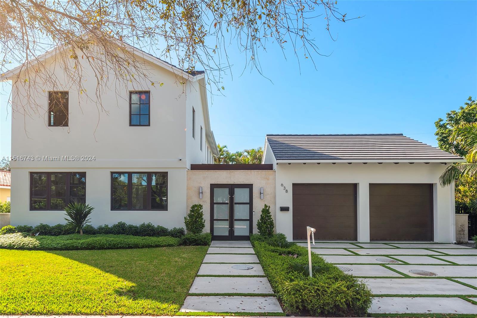 An unparalleled residential gem nestled within the sought-after golden triangle of Coral Gables.This stunning brand-new construction, spanning approximately 2759sqft, exudes a harmonious fusion of luxury and functionality, powered by gas. The main residence unfolds across two levels, featuring four bedrooms adorned with walk-in closets boasting custom cabinetry. Adjacent to the main dwelling lies a charming guest house, spanning 625sqft, once the original home and now fully equipped with a kitchen, bedroom, living room, & bathroom, serving as a versatile cabana bath for poolside relaxation. Automotive enthusiasts will appreciate the sleek carport accommodating two vehicles, while culinary connoisseurs will delight in the gourmet kitchen, complete with state-of-the-art Thermador appliances.