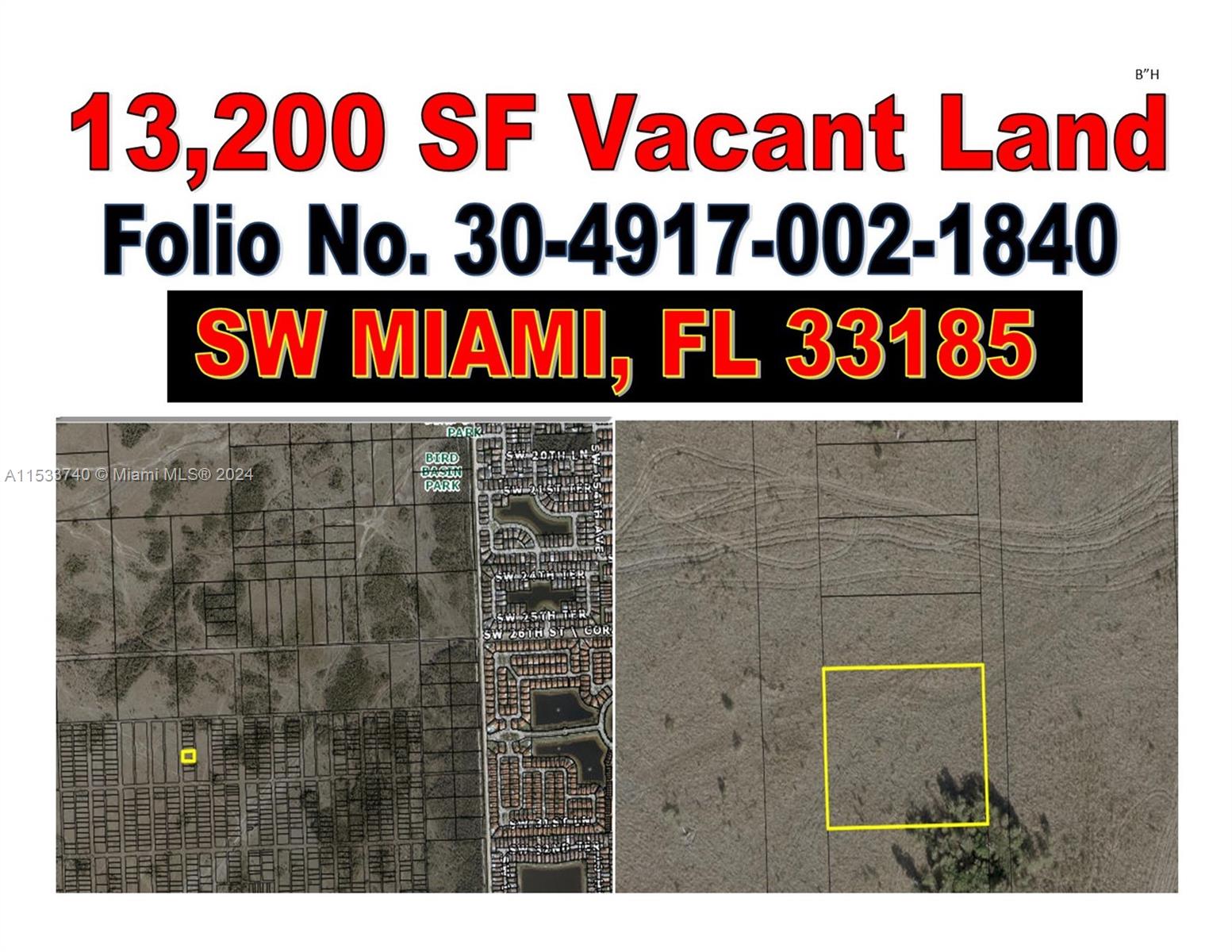   VACANT LAND SOUTH OF SW 157 AVENUE MIAMI  For Sale A11533740, FL