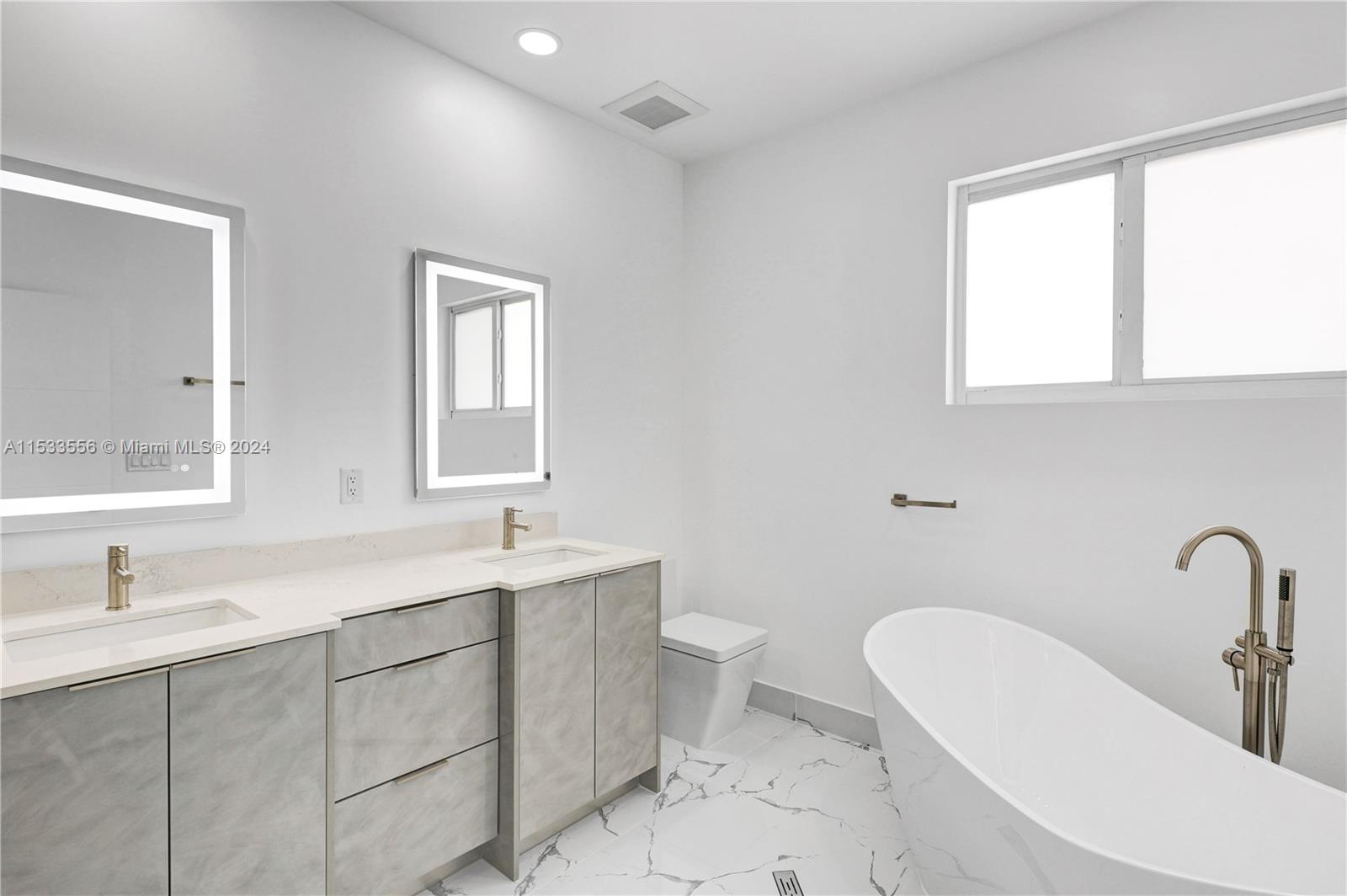 Stand-alone tub and separate shower