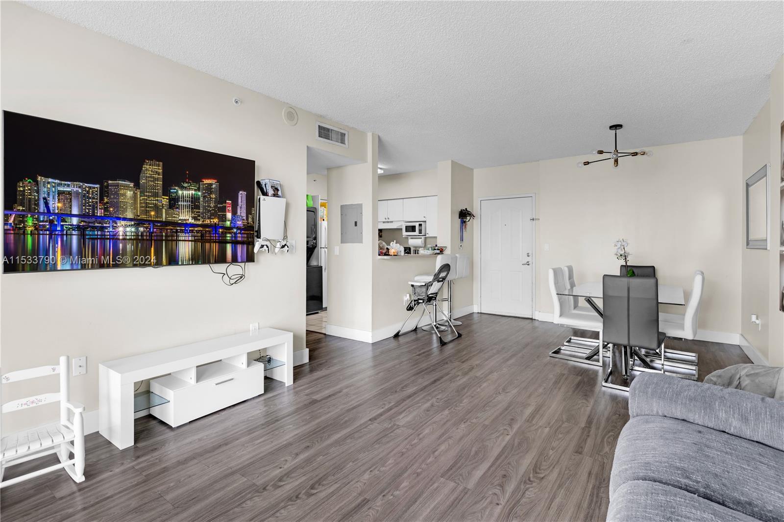 open living/dining room